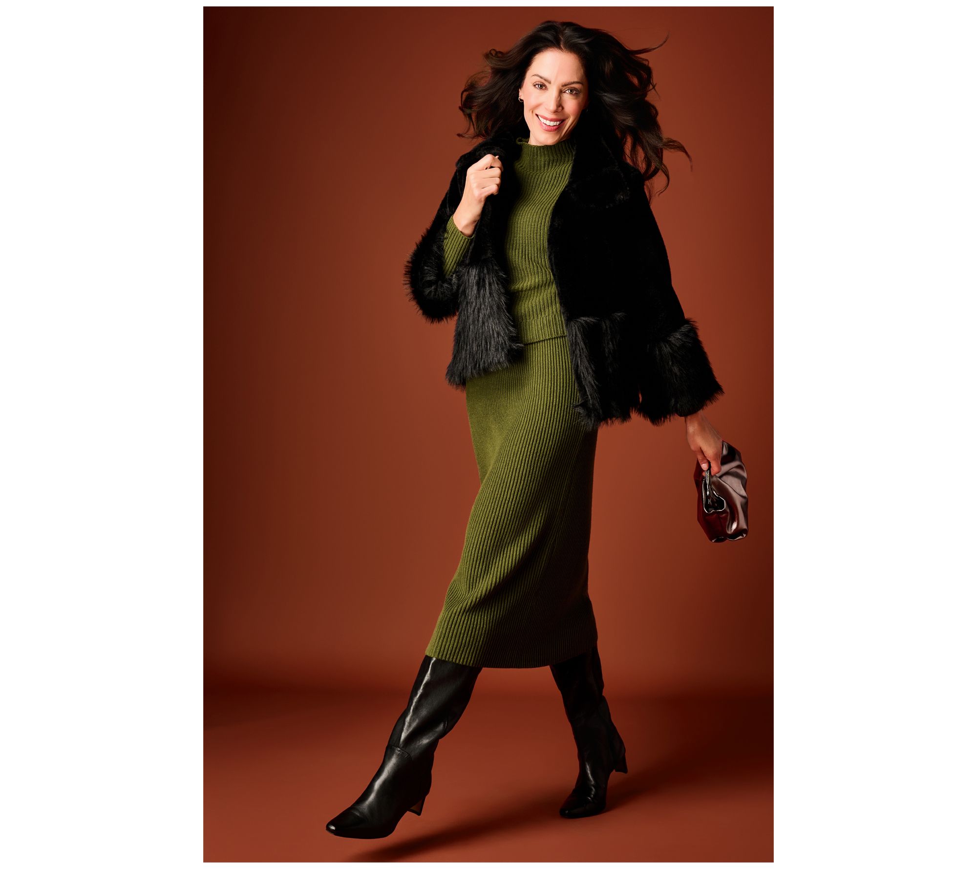 Carla Rockmore Collection Faux Fur Jacket