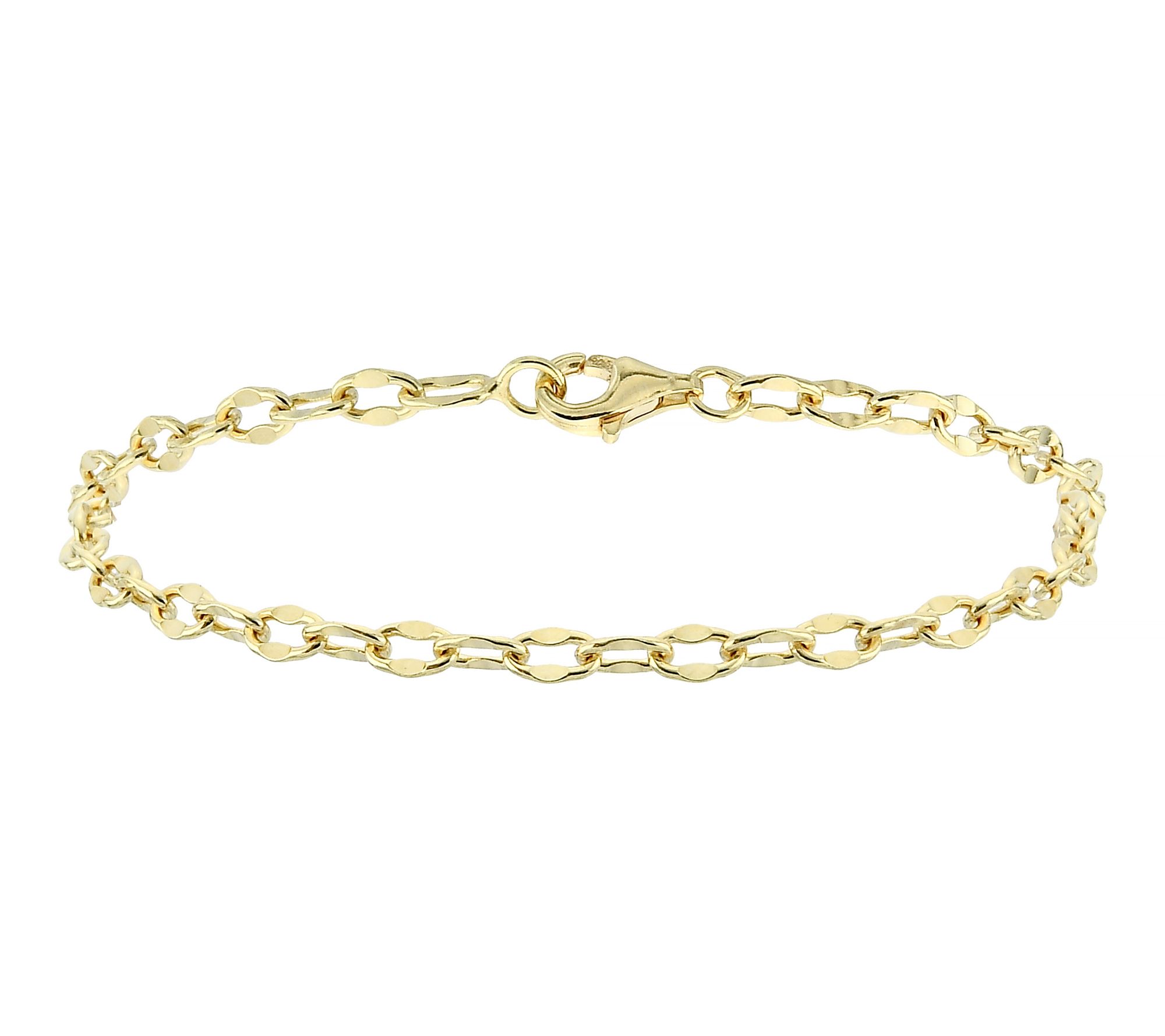 Silver Style 3.5mm Solid Mirror Link Chain Bracelet, Sterling