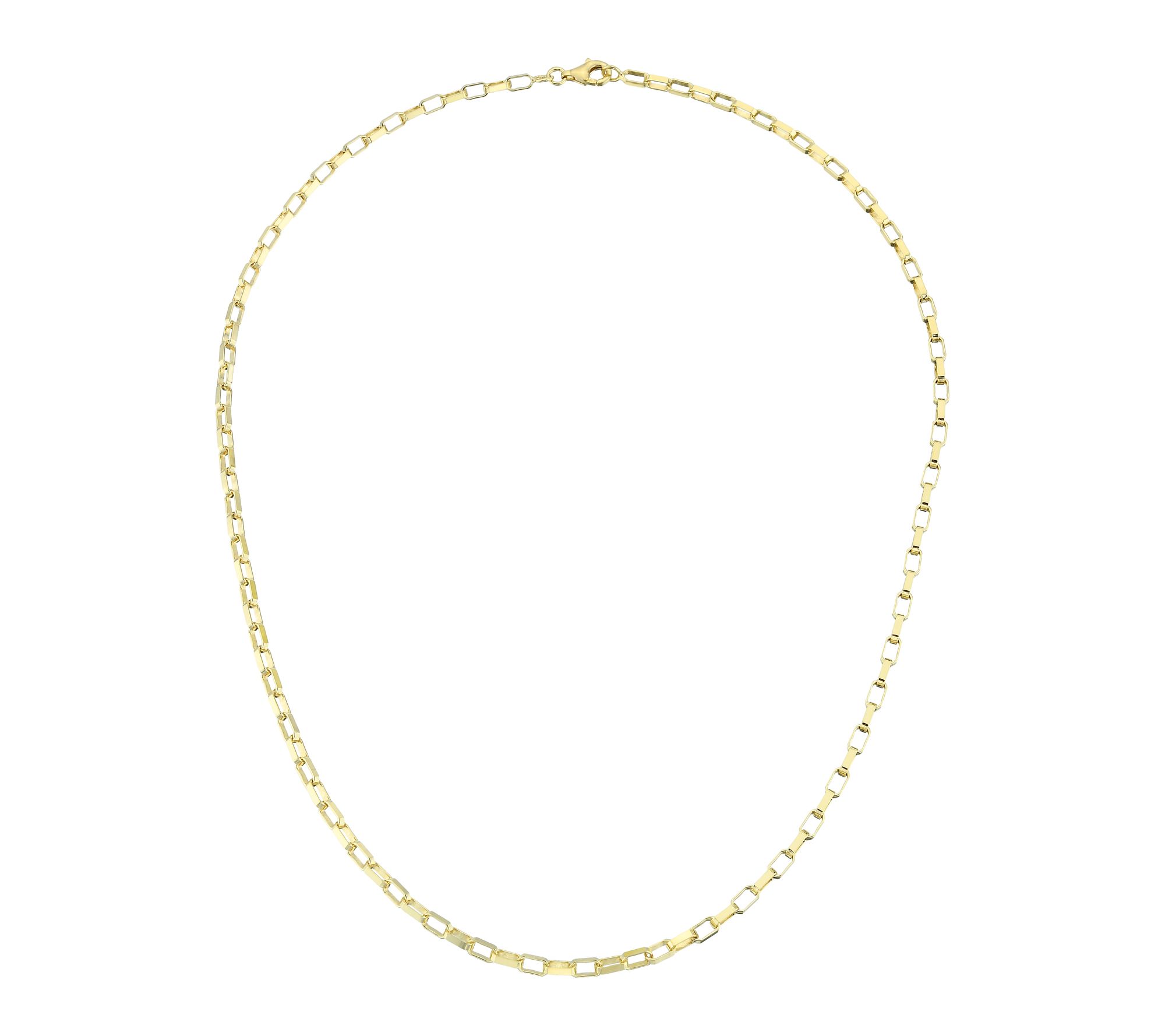 Silver Style 3mm Diamond-Cut Box Chain Necklace, Sterling
