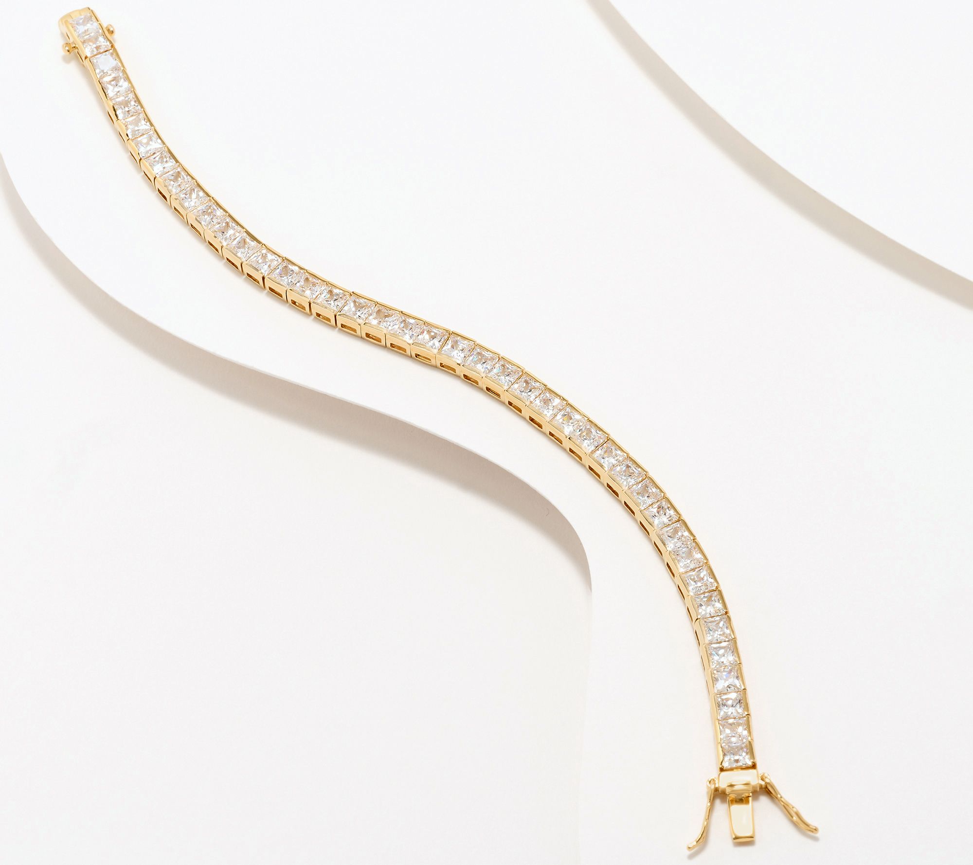 Diamonique Classics 4mm Princess Channel Set Bracelet, Sterl