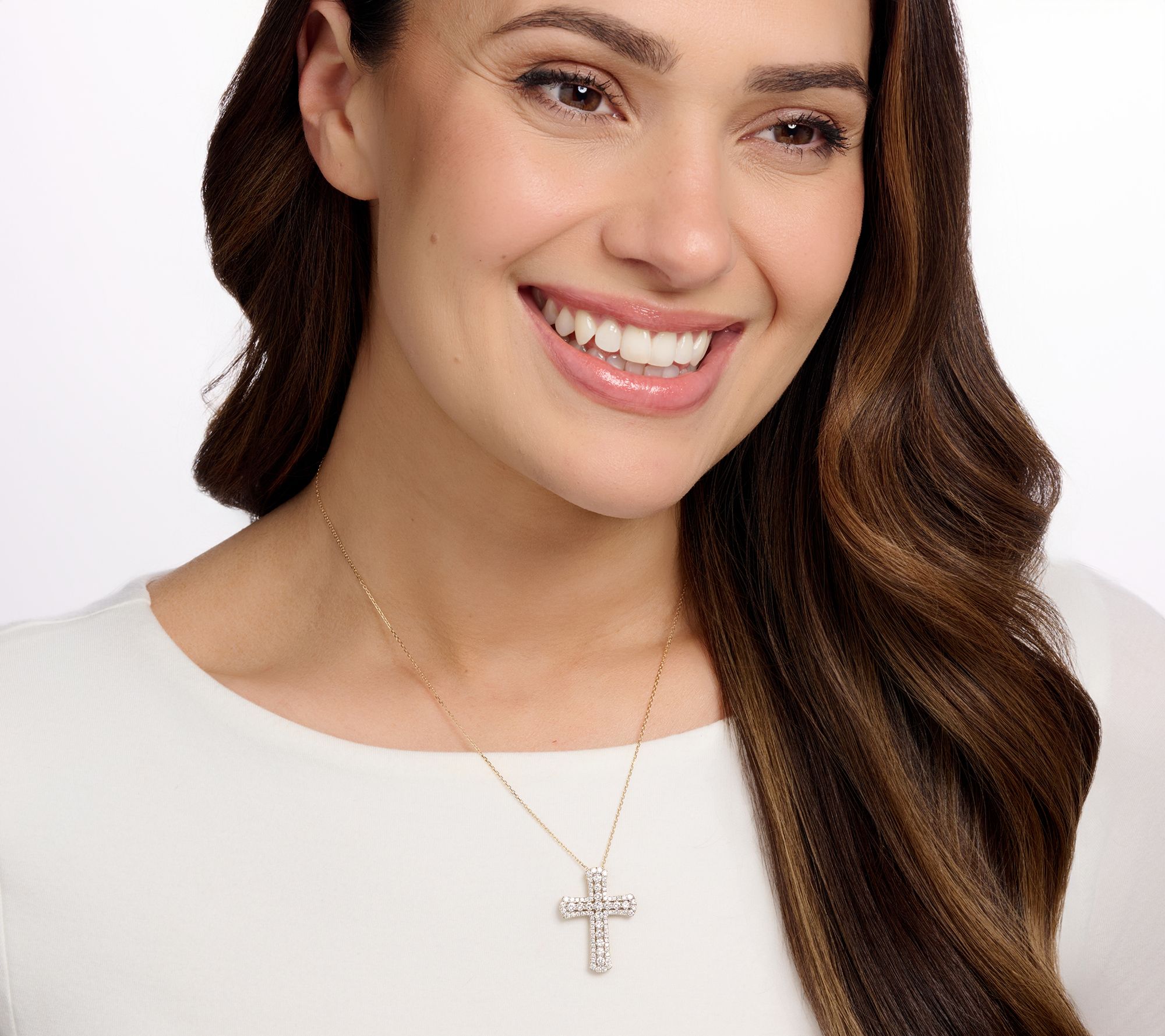 Affinity Diamonds 1.65 cttw White Diamond Cross Necklace, 14K