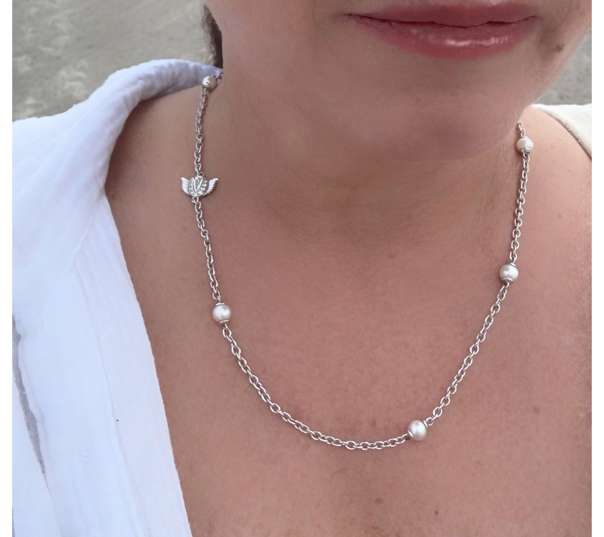Goddaughters Sterling Silver Angel on my Shoulder Necklace