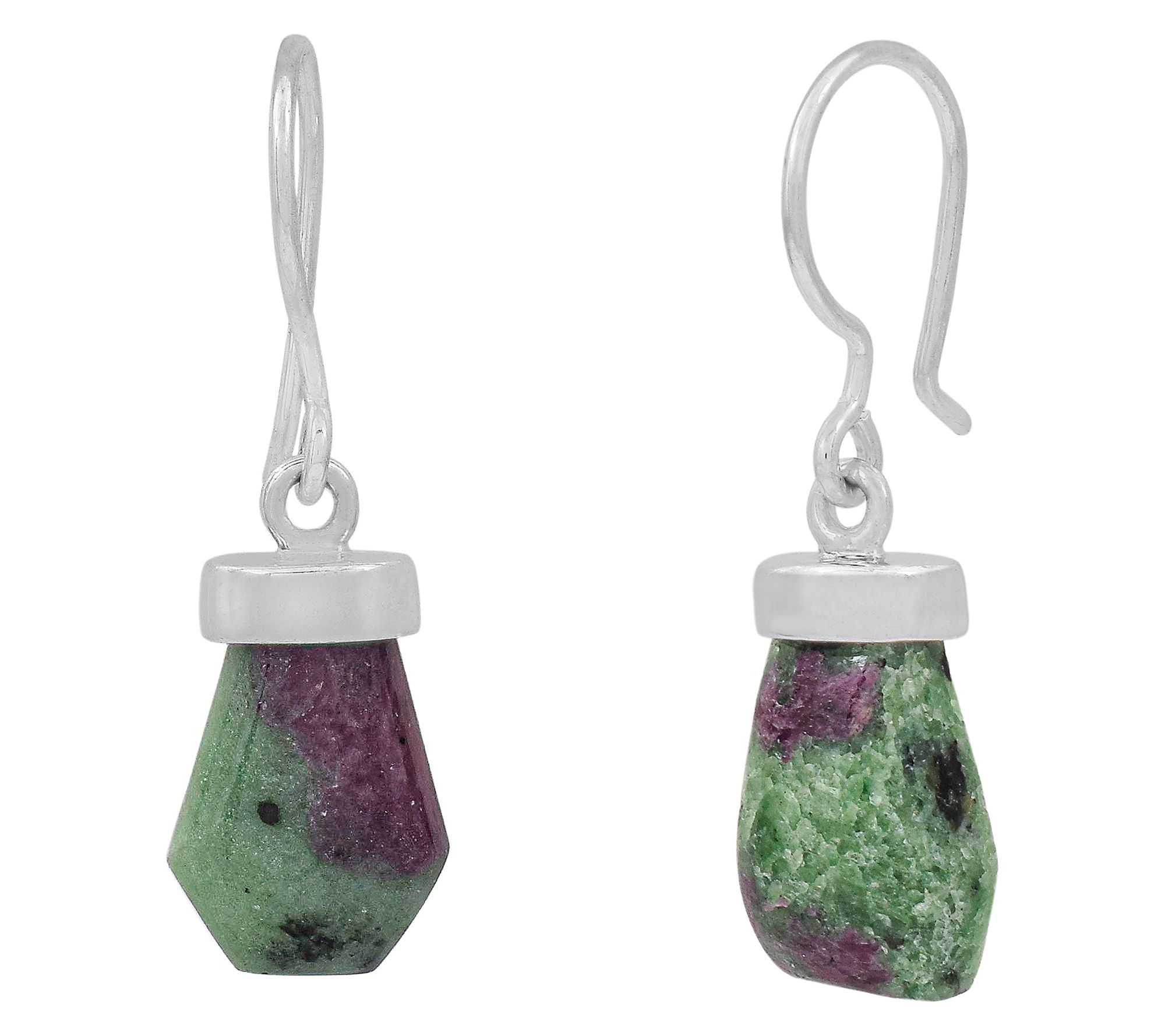 Affinity Gems Ruby Zoisite Dangle Earrings, Sterling