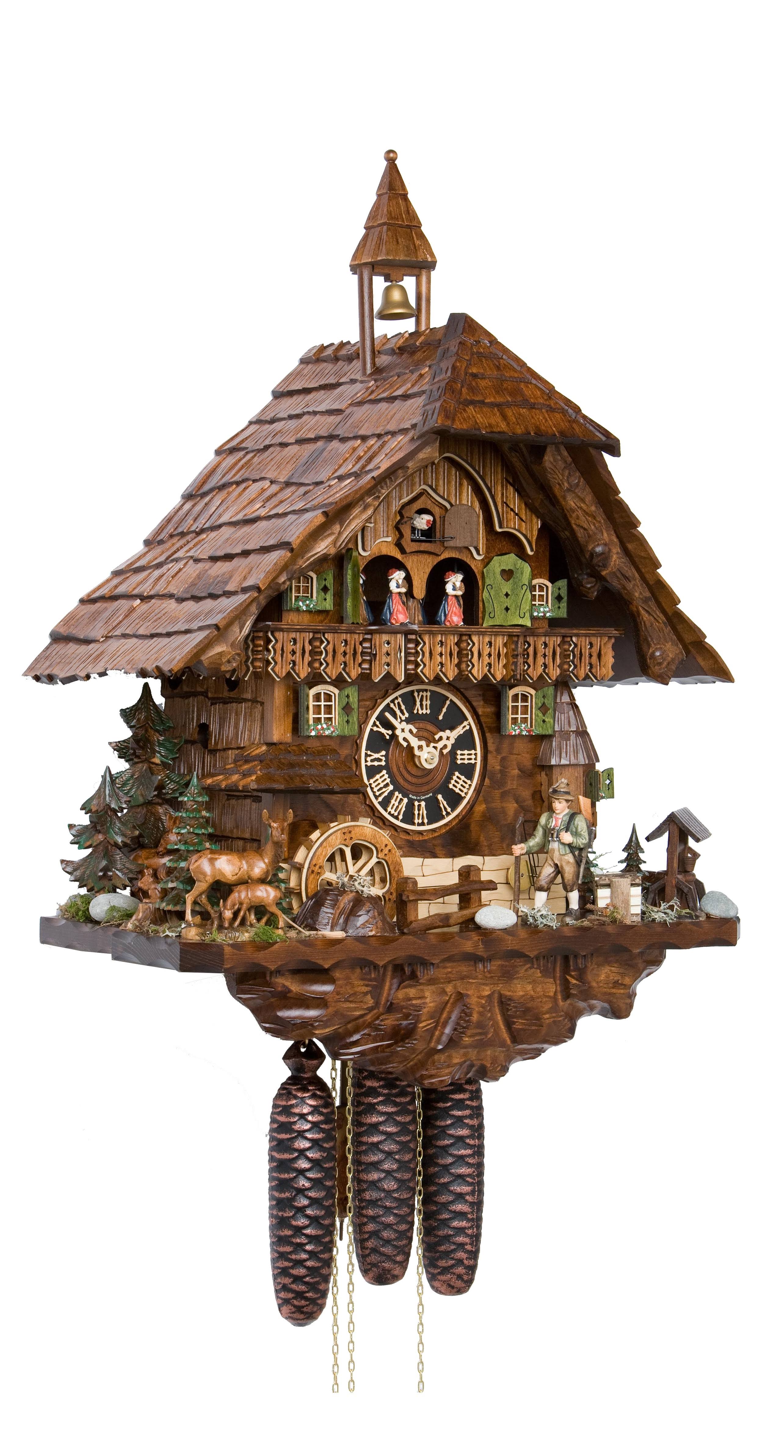 Cuckoo Clock - 8-Day with Moving Hunter - Hnes