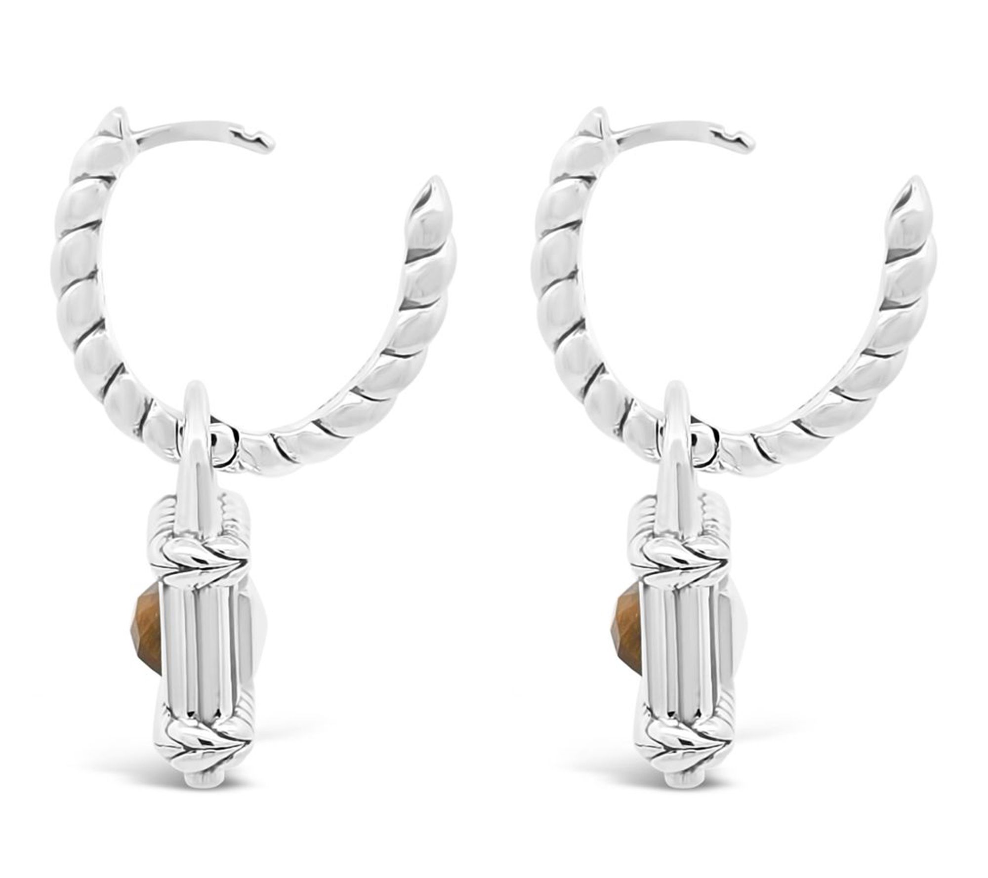 Tiffany Kay Studio Sterling Silver Tiger's EyeLocket Earrings