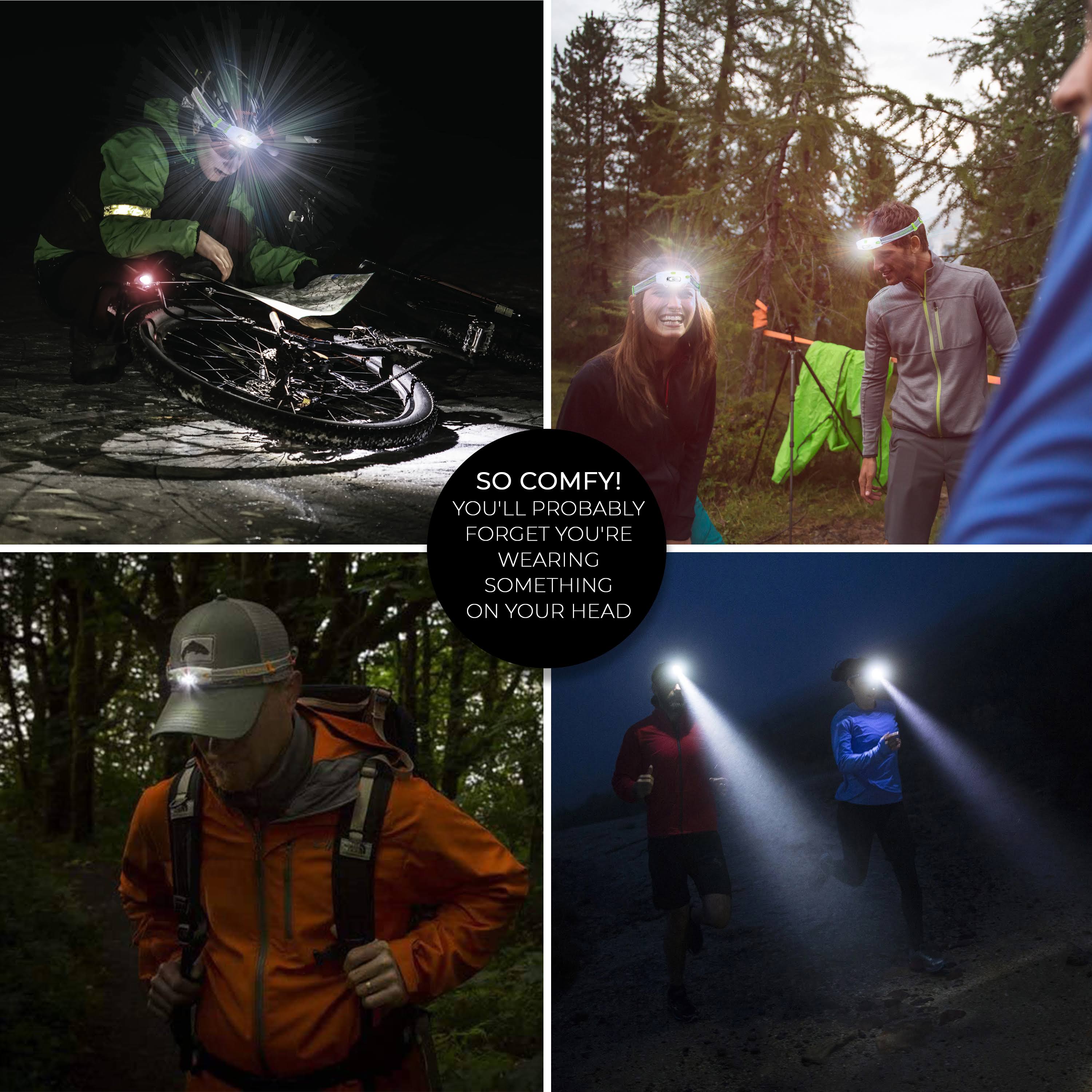 Ledlenser F1R Rechargeable LED Flashlight, 1,000 Lumen, Black + Running Sport Neo H4 Headlamp Wide Beam, 90 Lumens and Lens Clea