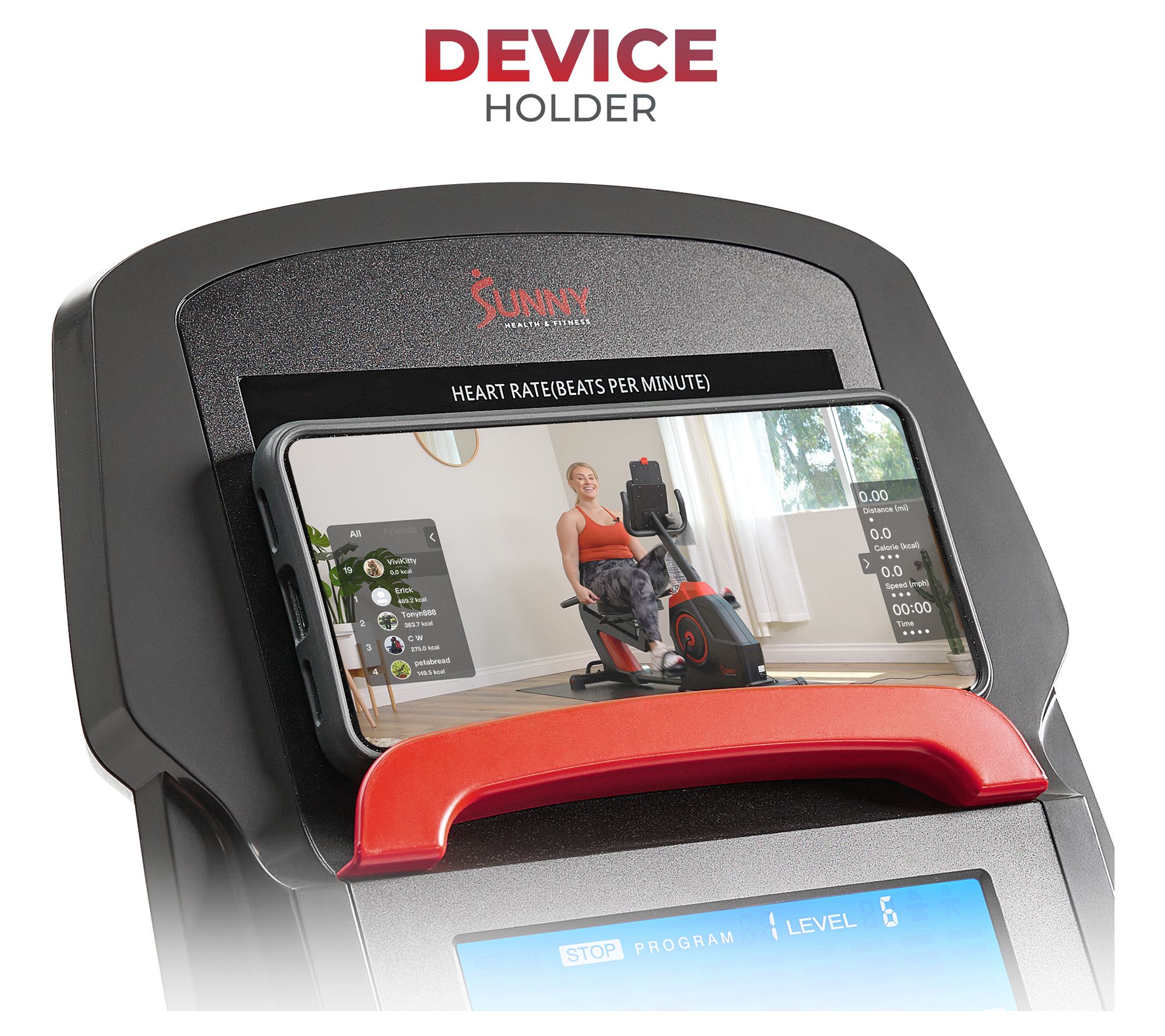 Sunny Health Fitness Premium Recumbent Bike w/SunnyFit App