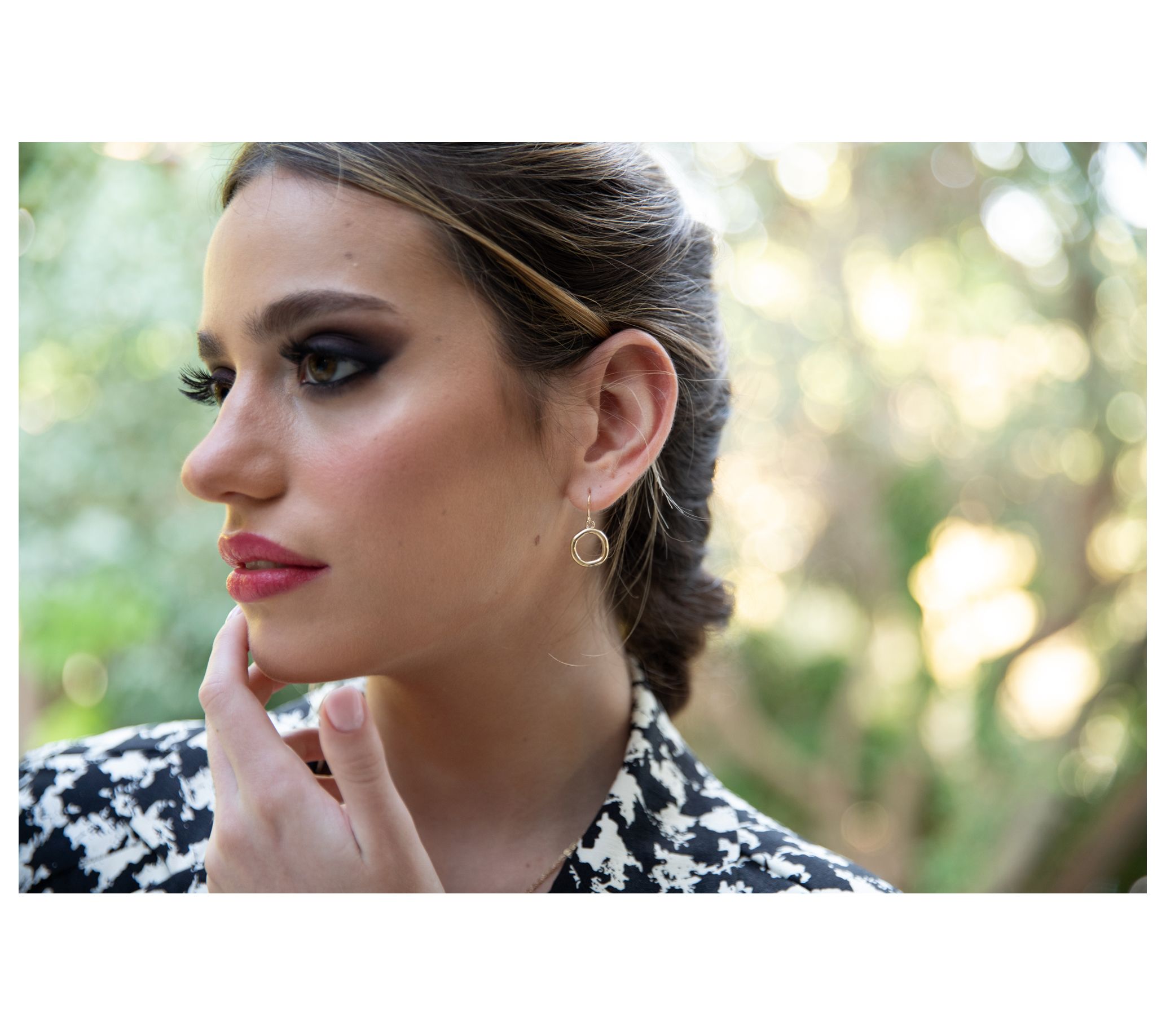 Adi Paz 14K Gold Open Circle Karma Earrings