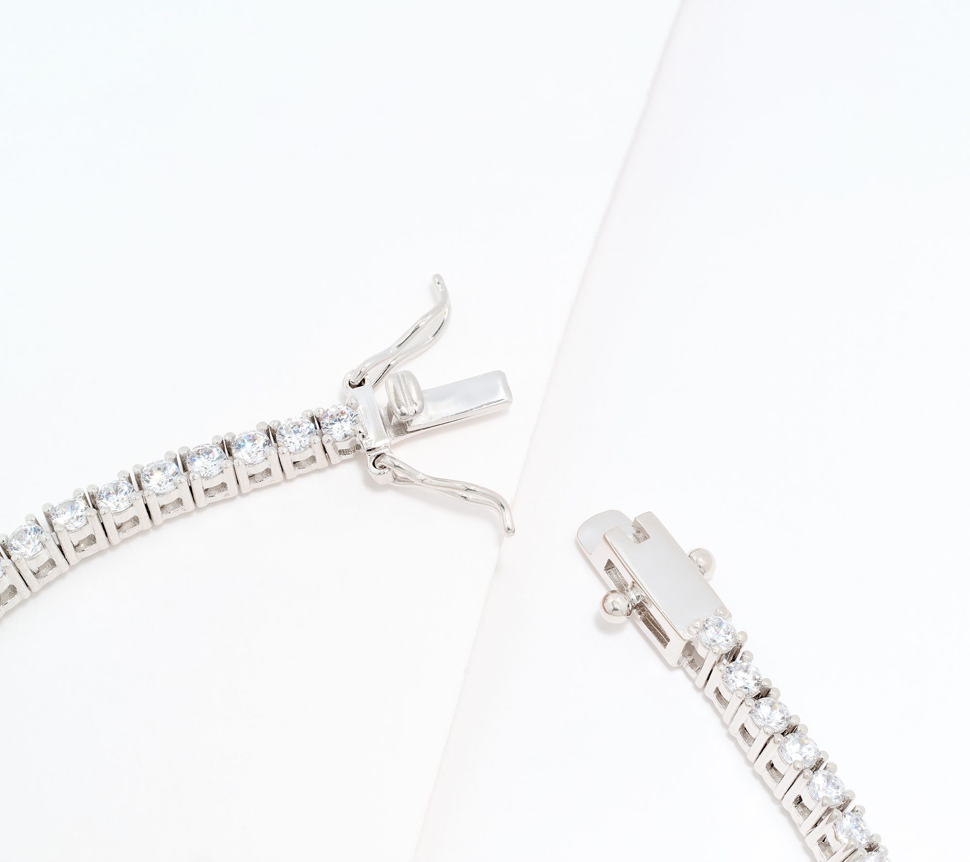 Diamonique Round Graduated Tennis Bracelet, Sterling Silver