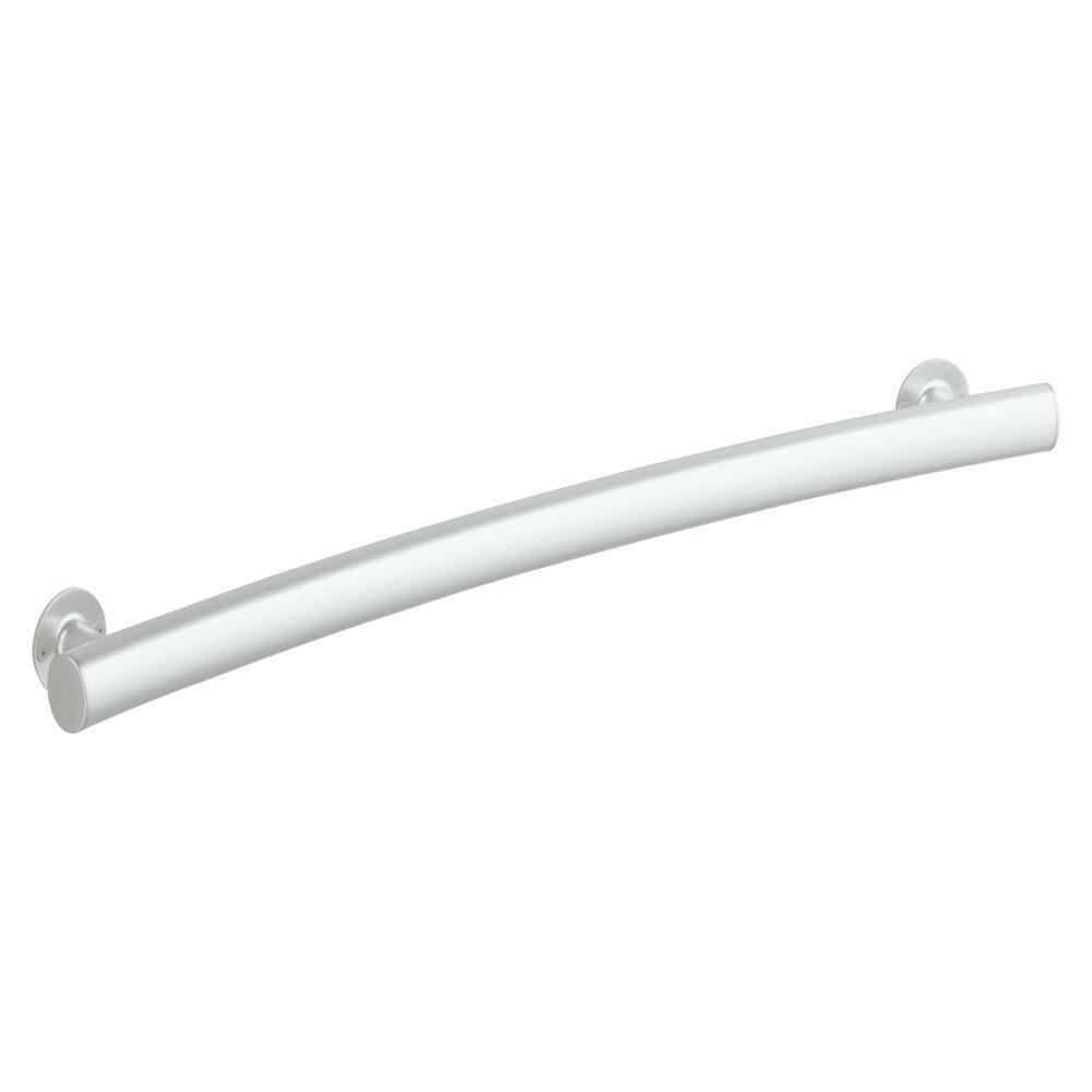 Sterling 34 in. x 1.875 in. Curved Bar with Wide Grip in Matte Silver