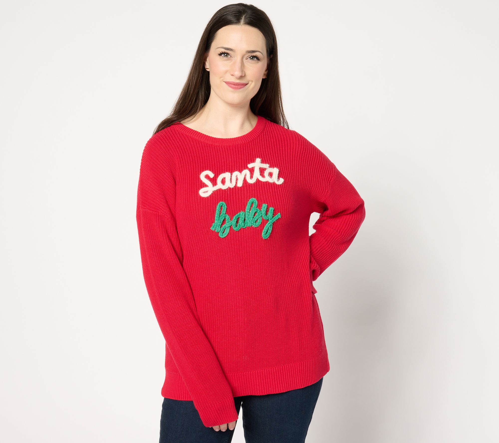 Jingle Belles by Kim Gravel Merry Messages Shaker Knit Sweater