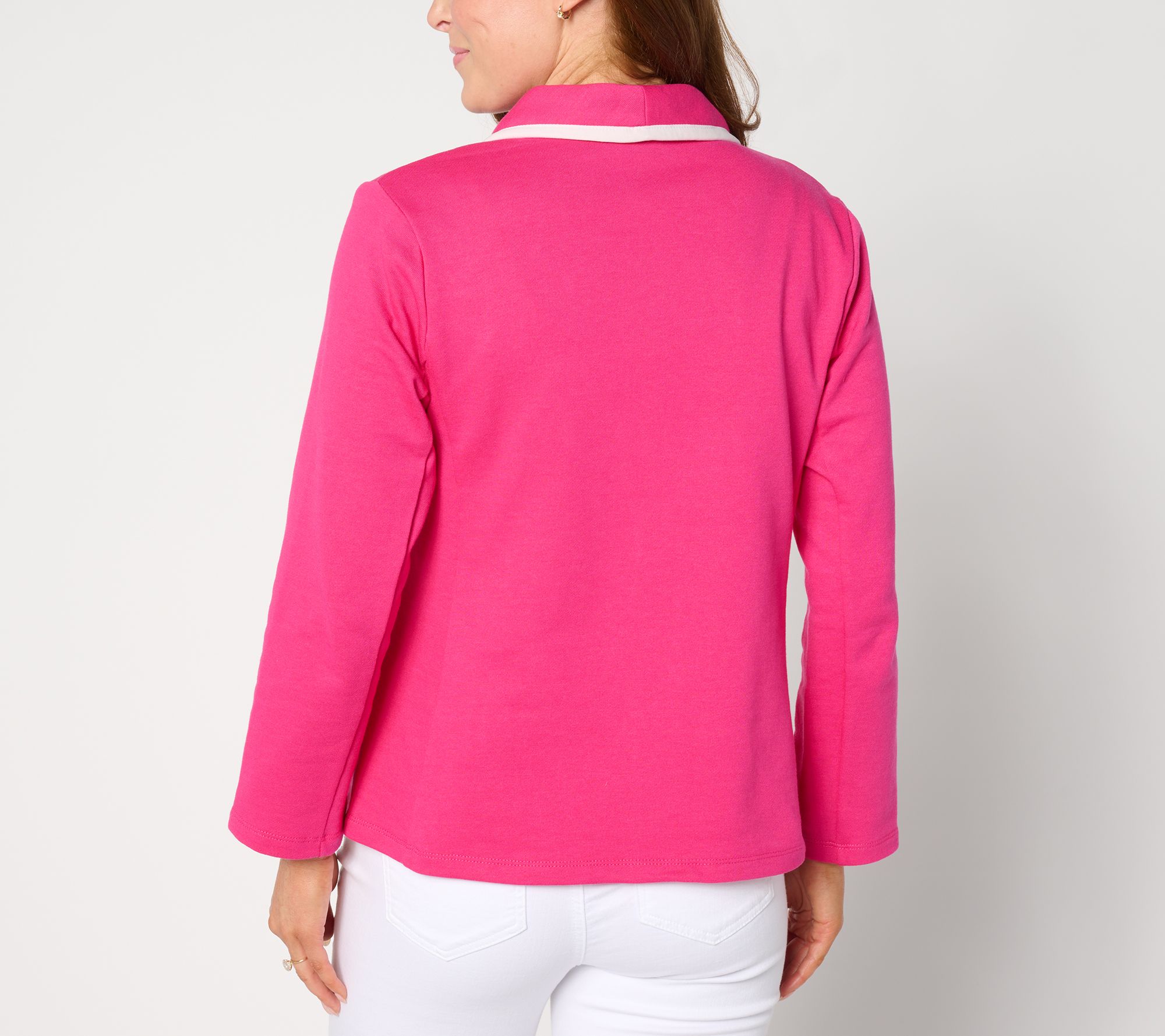 Susan Graver Weekend Marina Knit Bracelet Sleeve Tipped Blazer