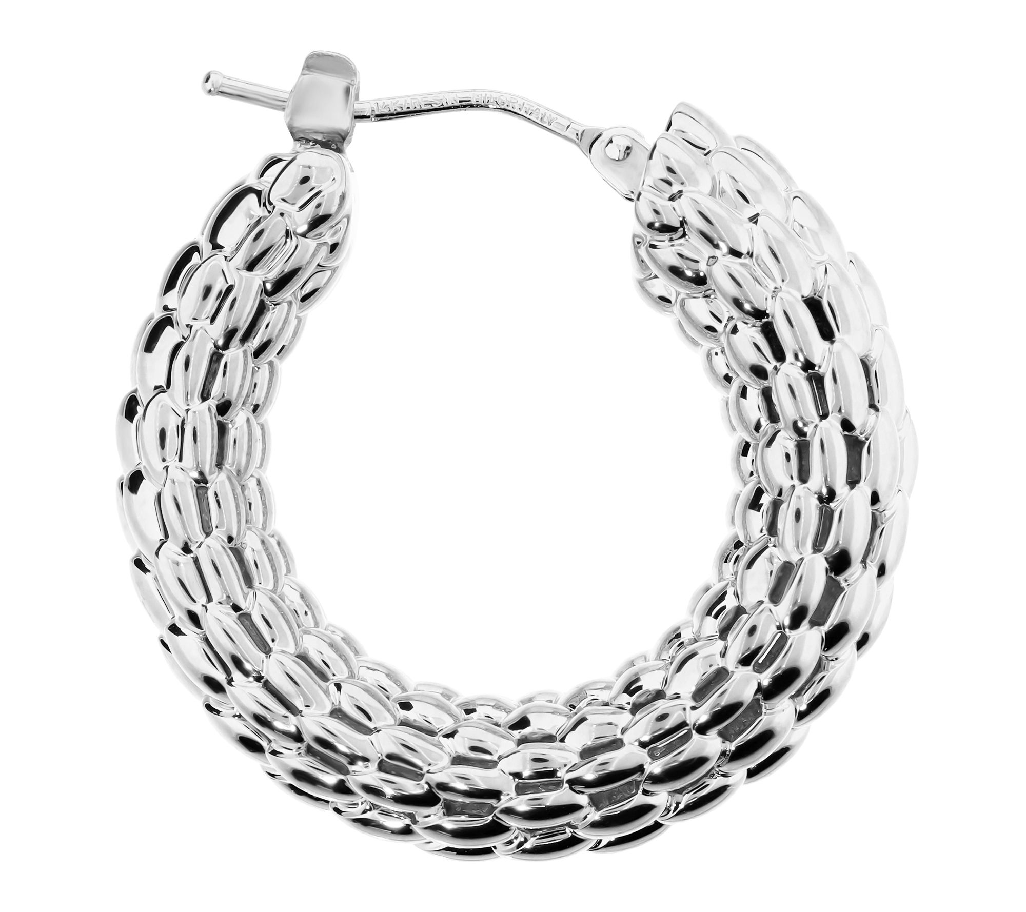 BellaOro Mesh Hoop Earrings, 14K Gold Over Resin