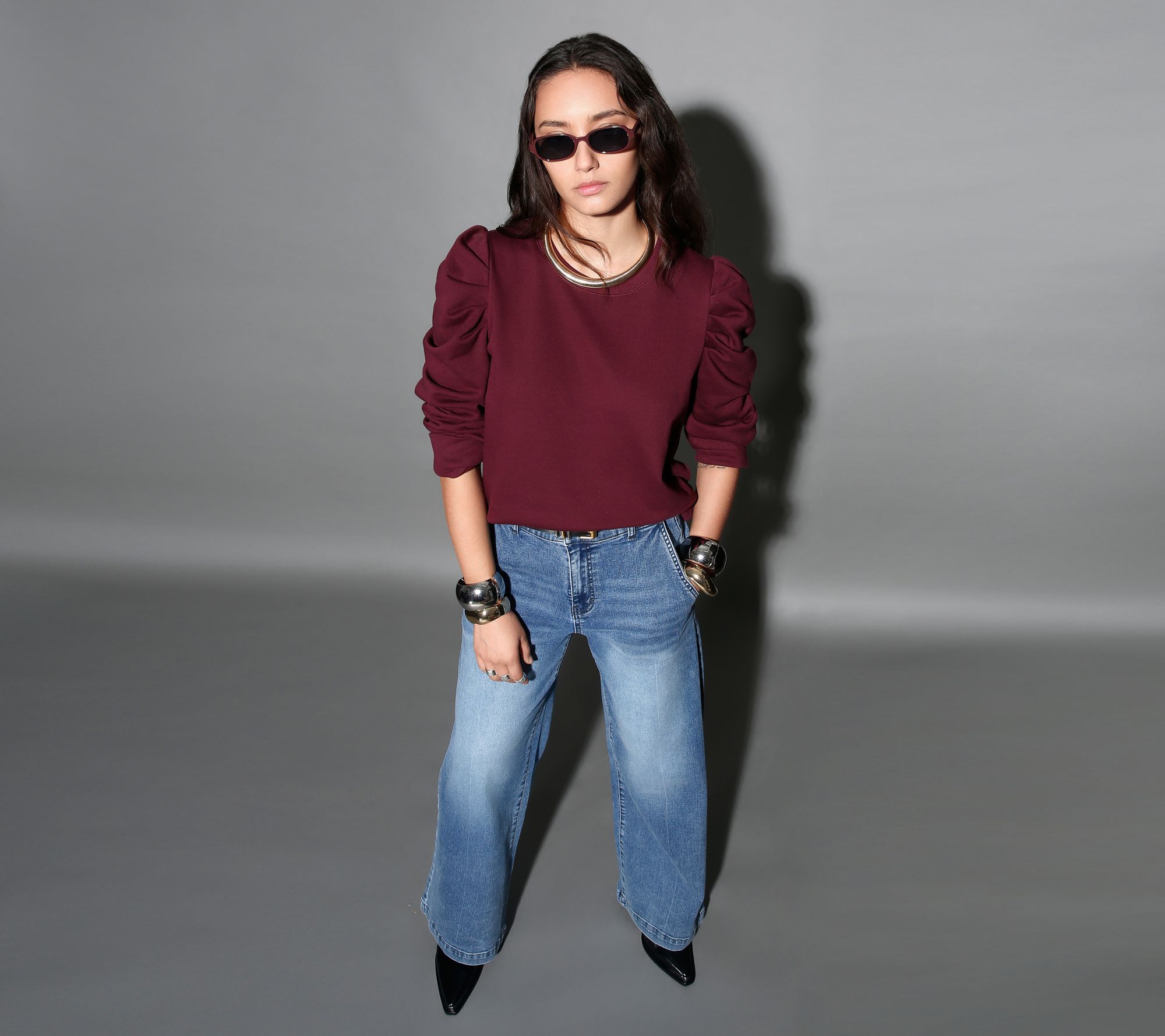 RM Sudio x Rebecca Minkoff Puff Sleeve Sweatshirt