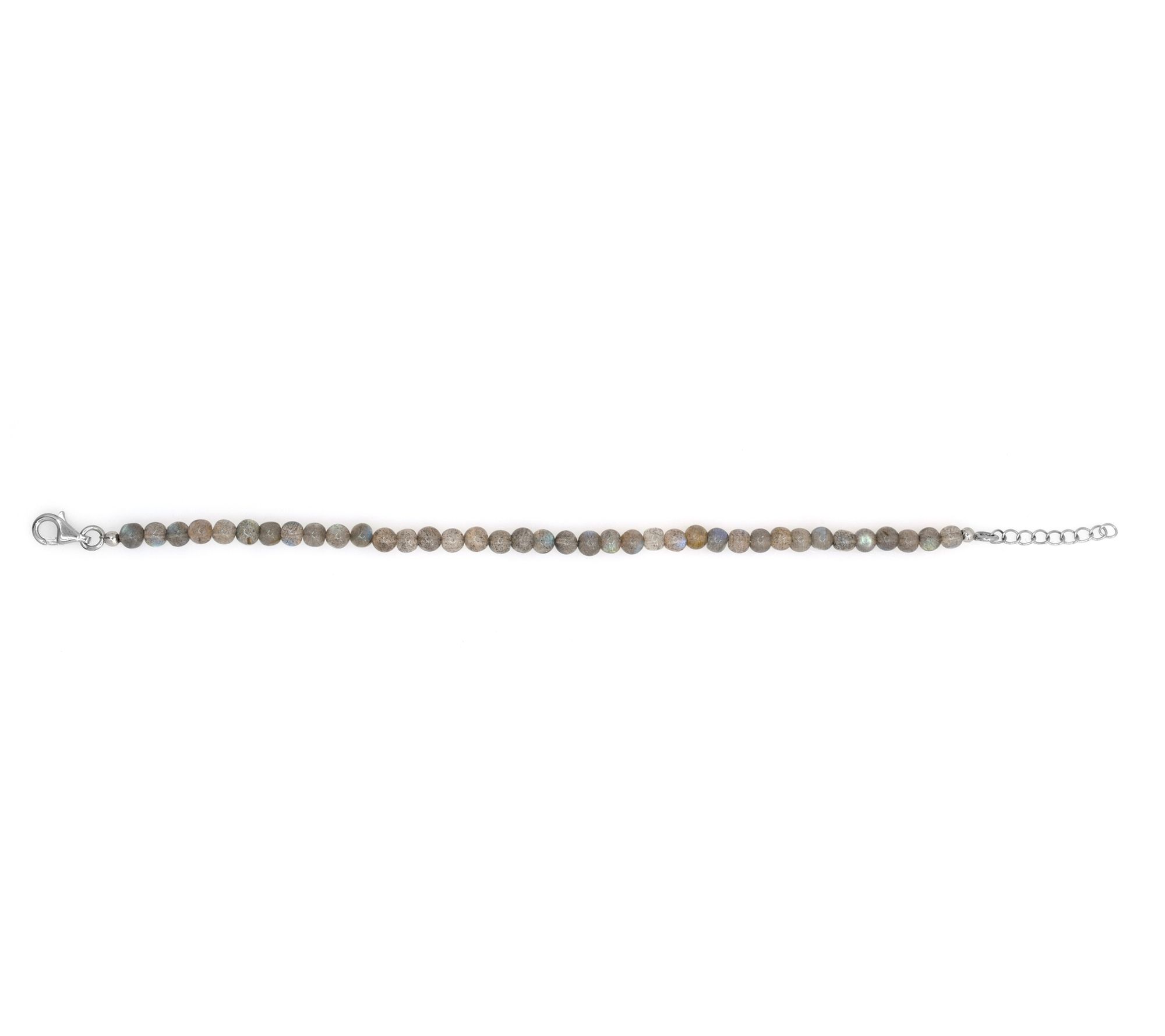 Plain Round Labradorite Beads Bracelet, 925 Sterling