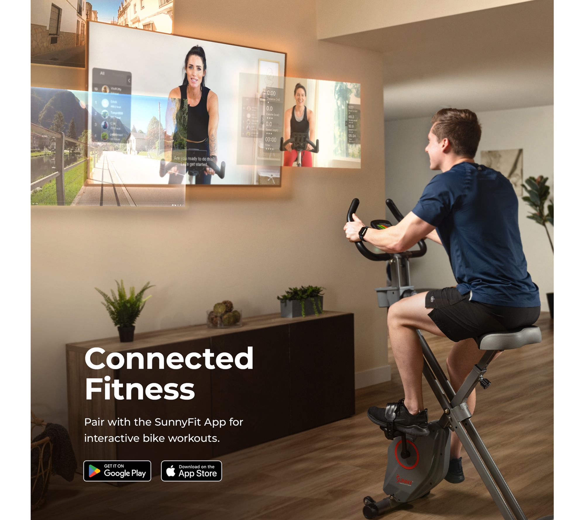 Sunny Fitness Foldable Magnetic X-Bike Pro