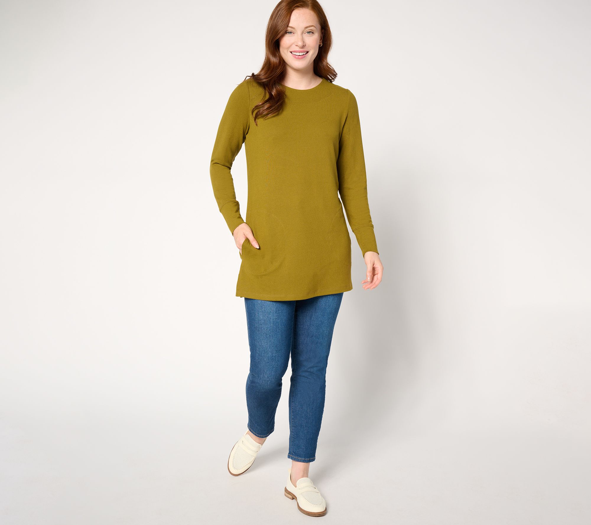 Denim & Co. Essentials Regular Heavenly Jersey Tunic