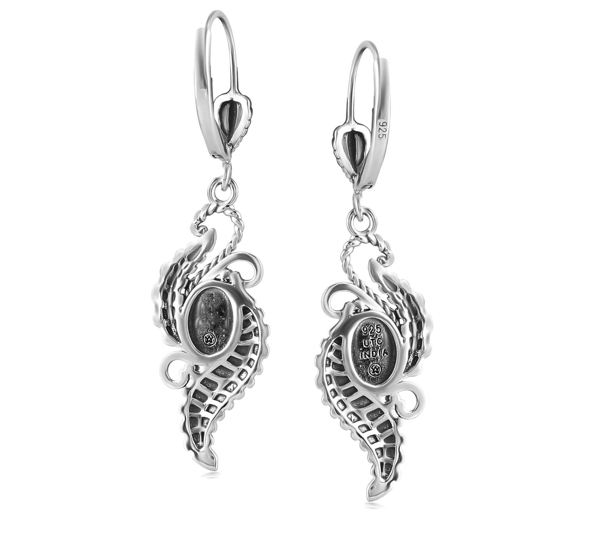 American West Sterling Vine & Leaf Gemstone Earrings