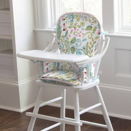 Carousel Designs Nursery Rhyme Toile Sage High Chair Pad