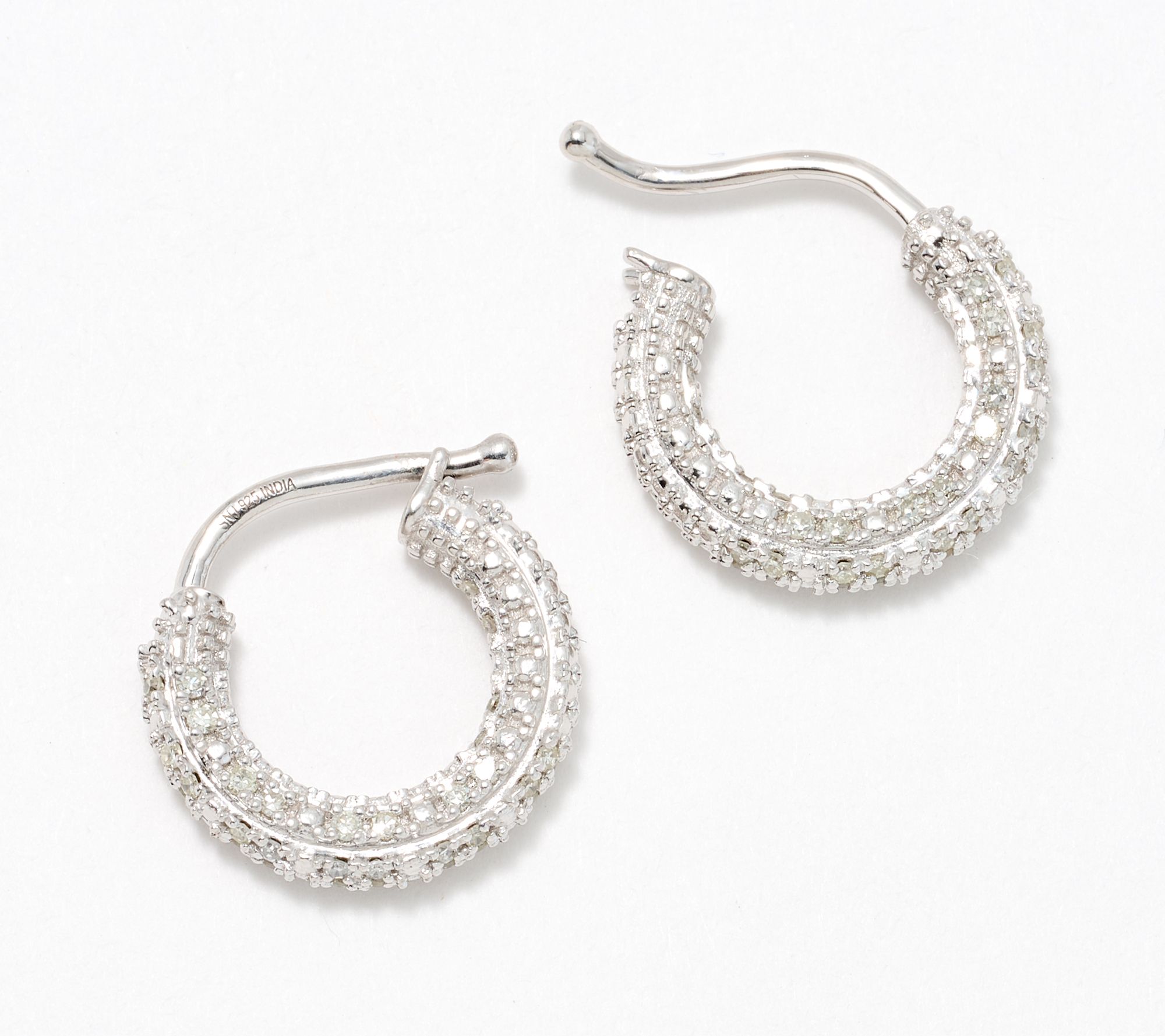 Affinity Diamonds 0.40 cttw Pave Inside-Out Hoop Earrings, SS