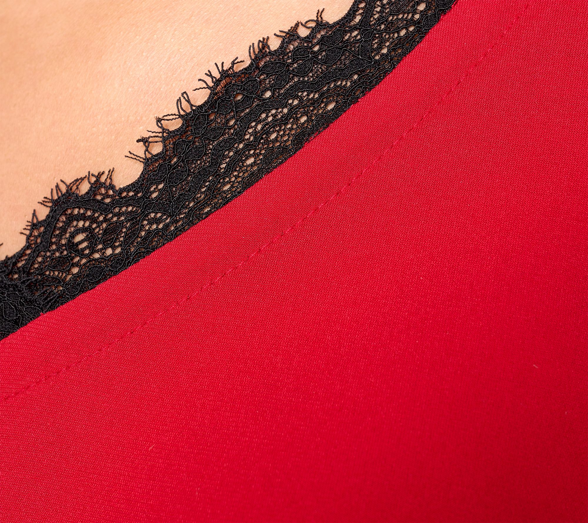 Susan Graver Occasions Liquid Knit Bracelet Sleeve Lace Top