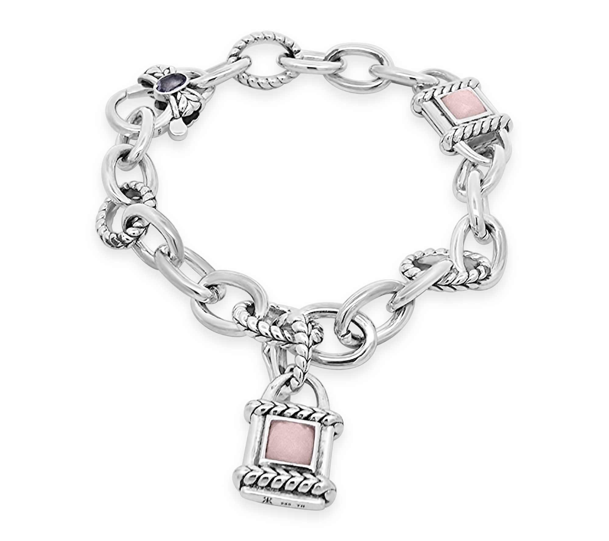 Tiffany Kay Studio Sterling Silver Pink Opal Locket Bracelet