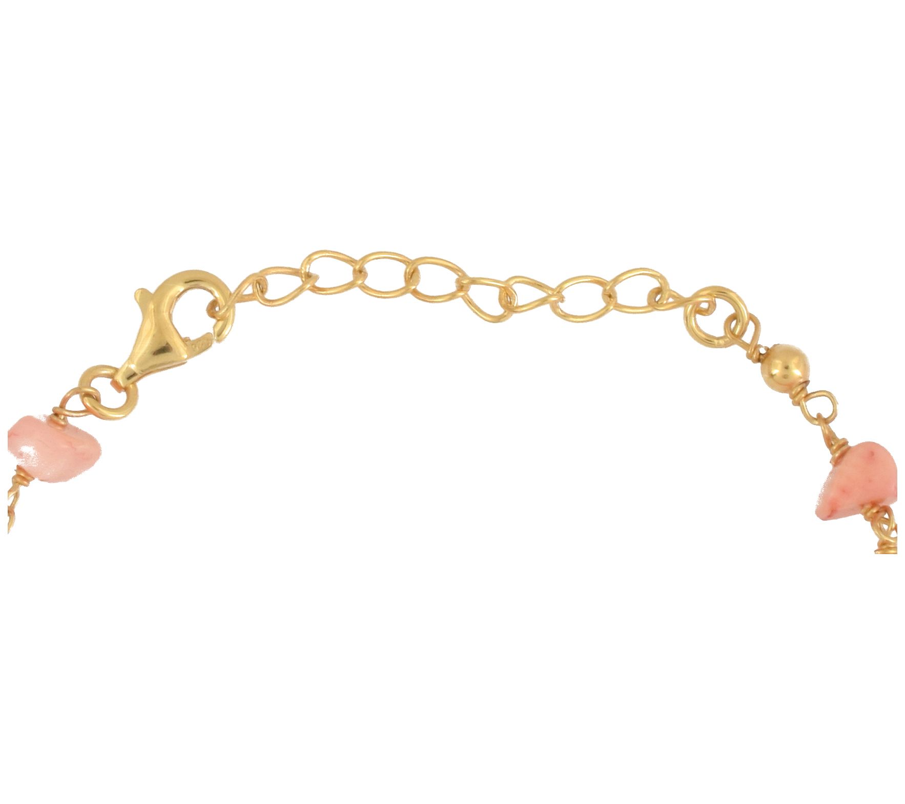 14K Gold Plated Pink Coral Star Fish Charm Bracelet