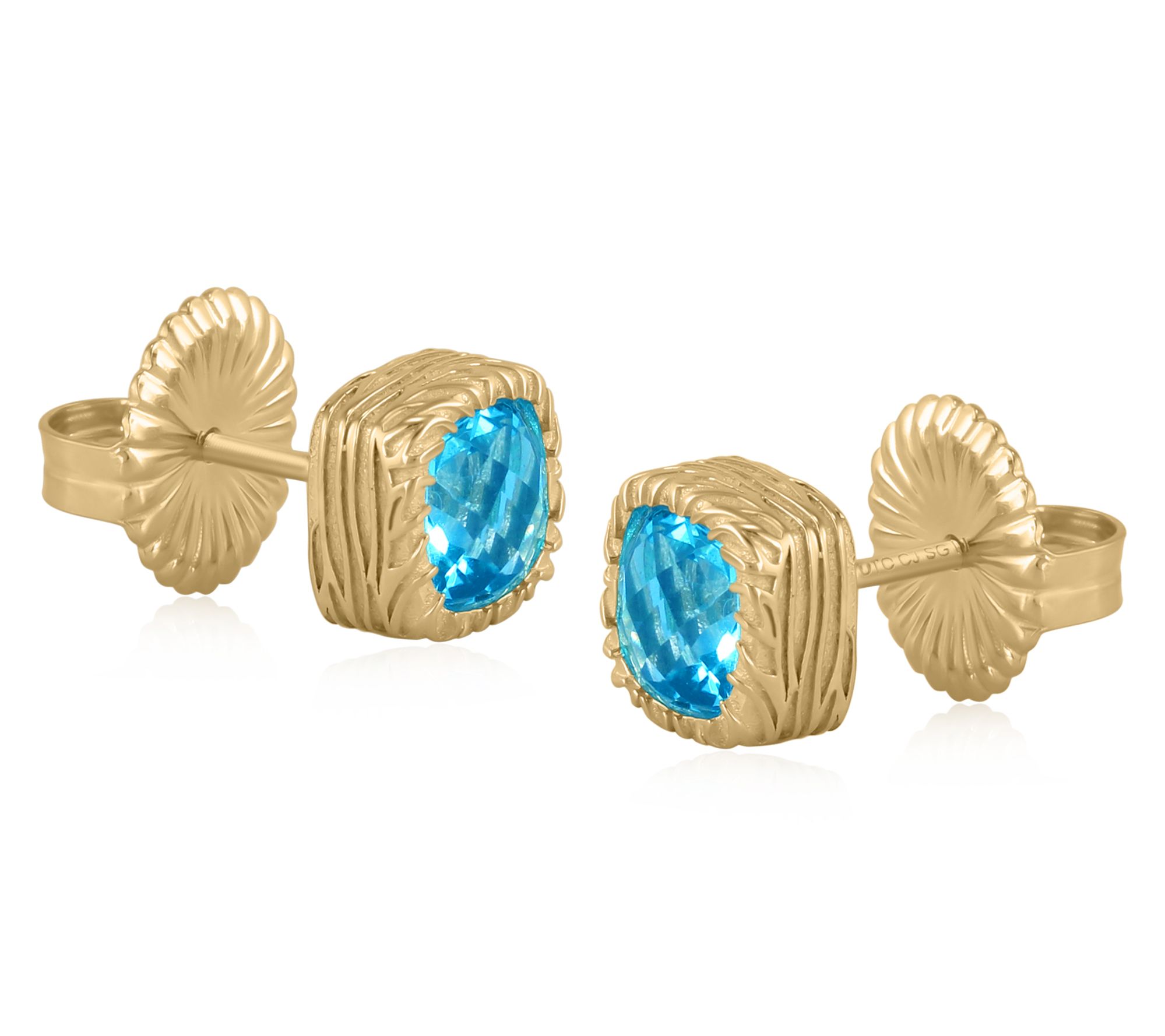 Christian James by Scott Grimes 14K Clad Cushion Cut Earrings