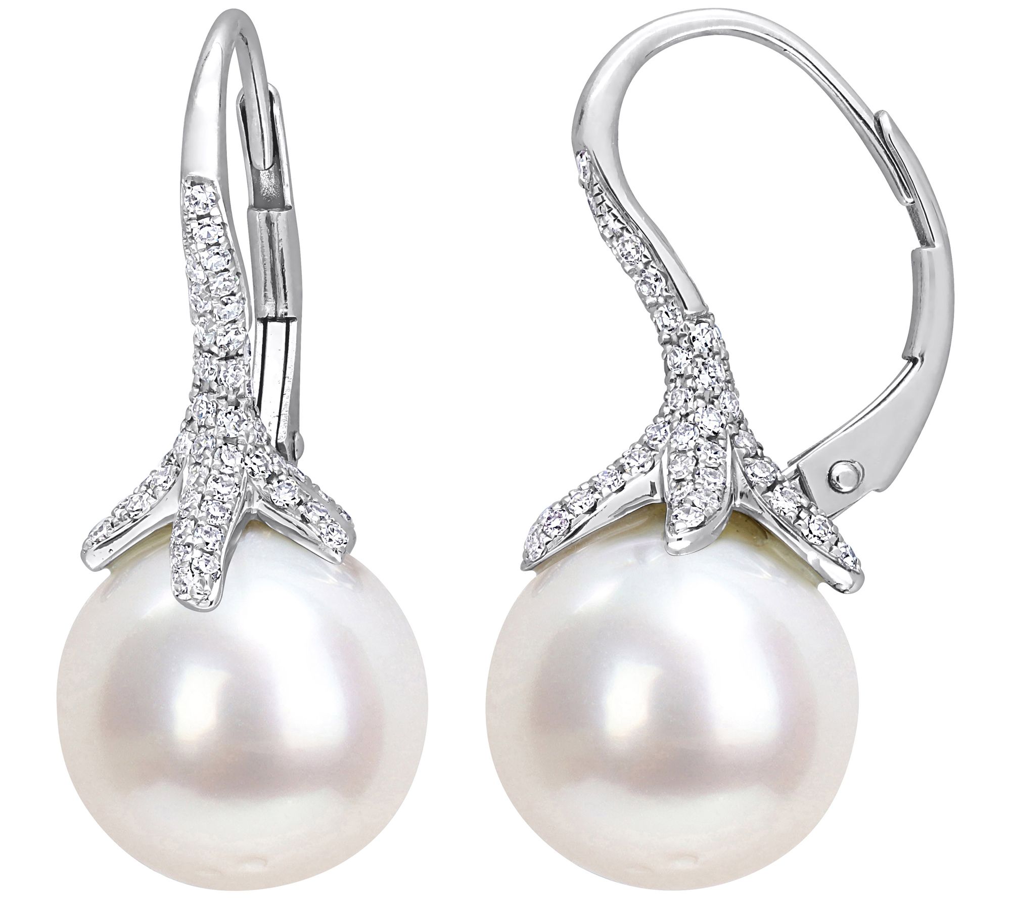 Bellini South Sea Cultured Pearl & Diamond Earrings,14K