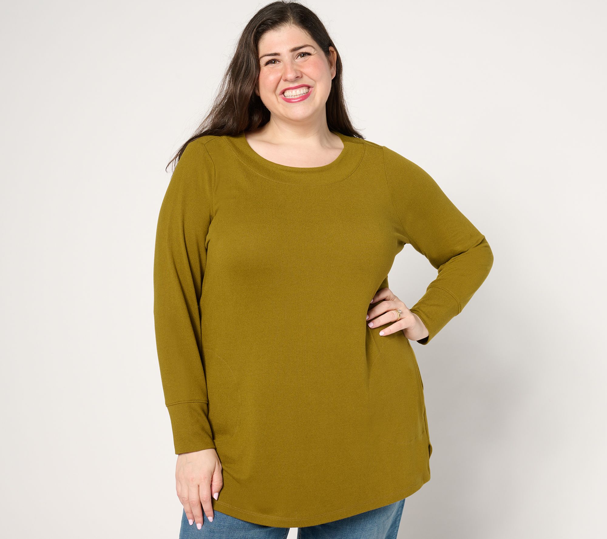 Denim & Co. Essentials Regular Heavenly Jersey Tunic