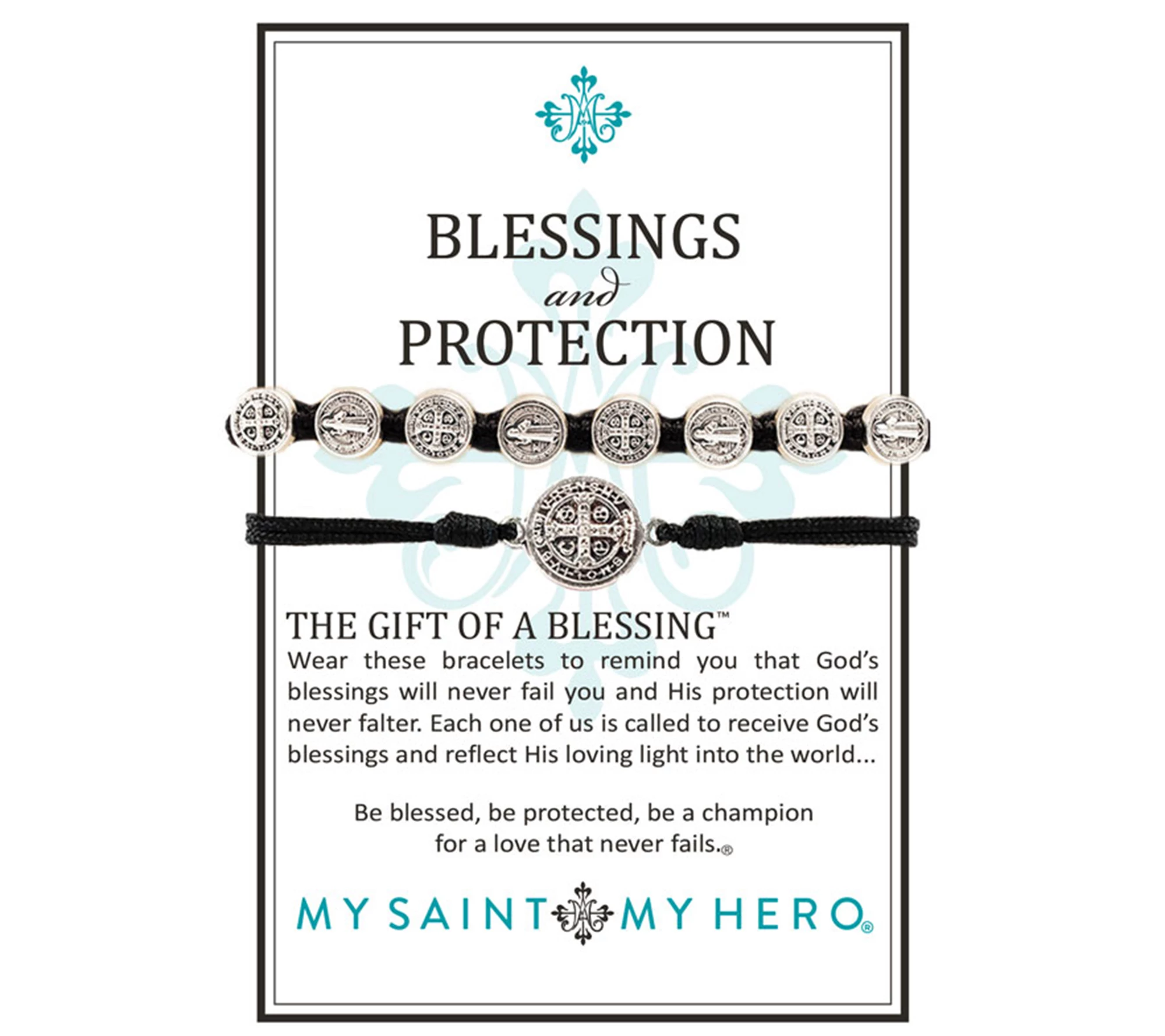My Saint My Hero Blessing Benedictine Medal Bracelet Set