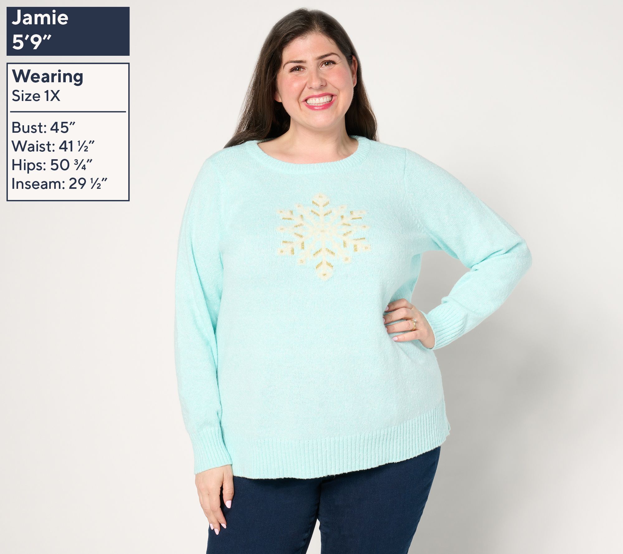 Jingle Belles by Kim Gravel Let's Get Cozy Lurex Holiday Sweater