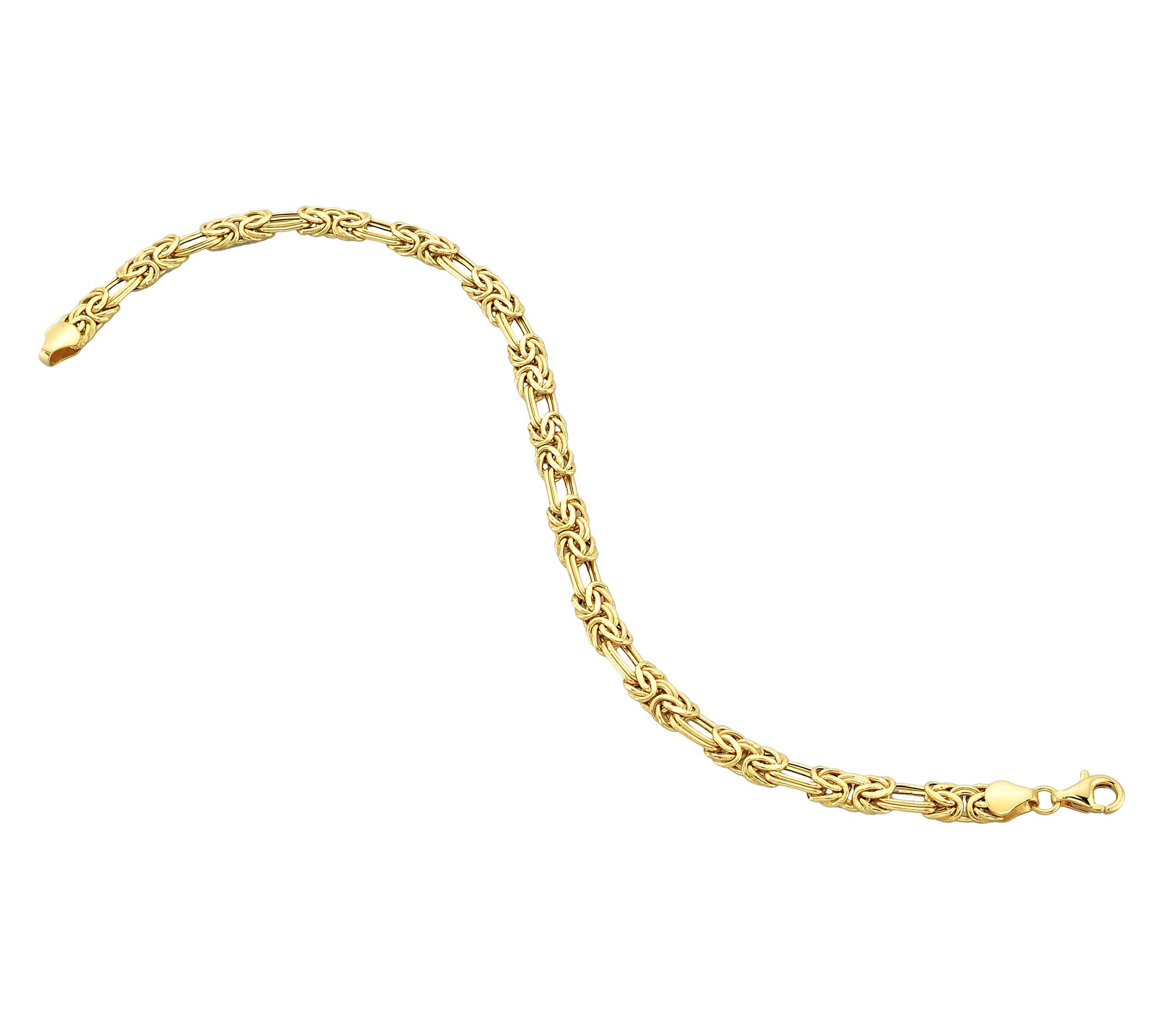 Adorna 14K Gold Byzantine & Double Oval Link Bracelet