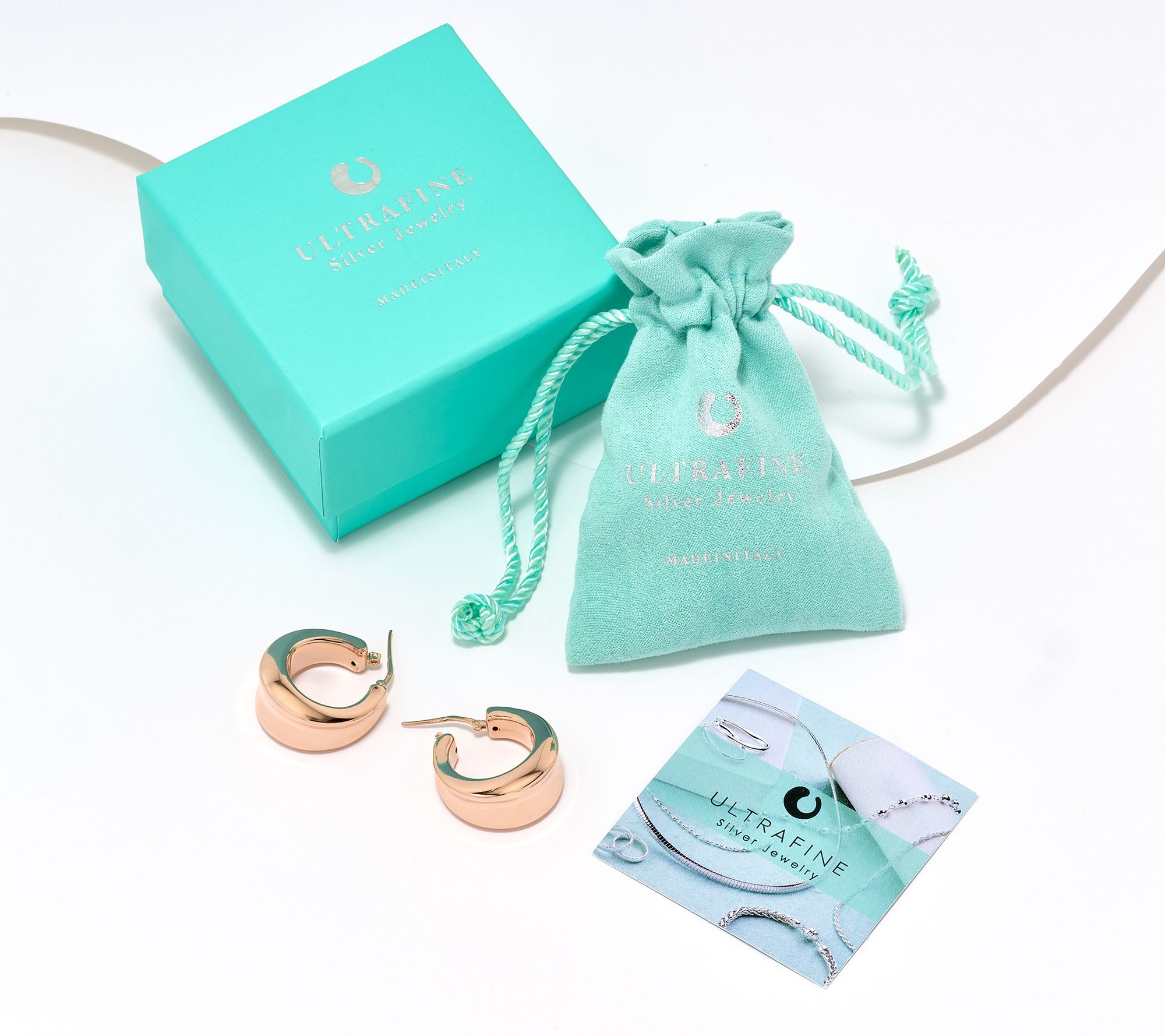 UltraFine 950 Silver Graduated Concave Center Hoop Earrings