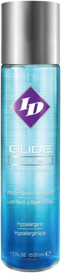 ID Lubricants Glide 128 Fl Oz Natural Feel Water-Based Personal Lubricant, Clear, 128 Oz