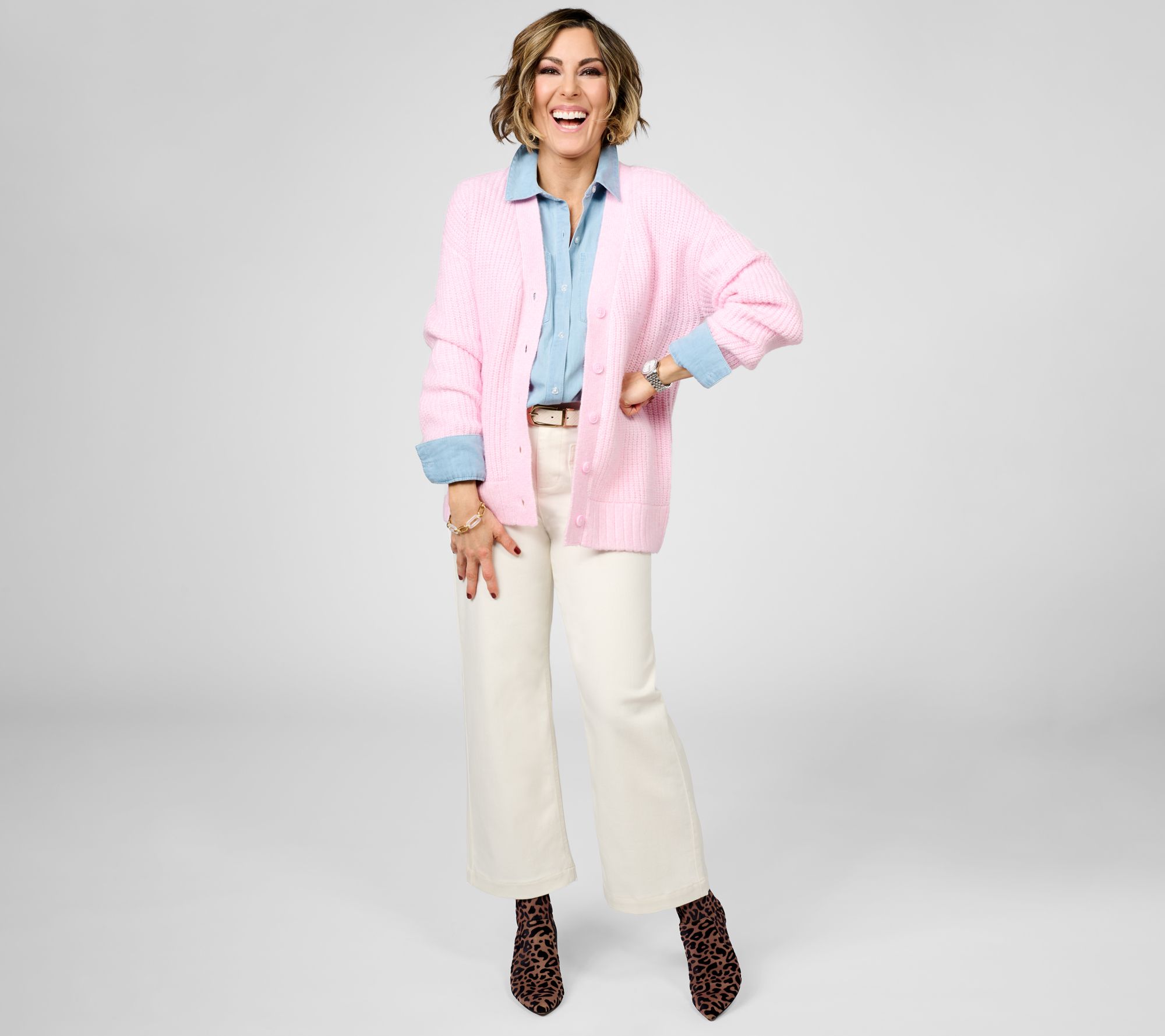 Studio Park x Amy Stran Button Front Sparklin' Cardigan