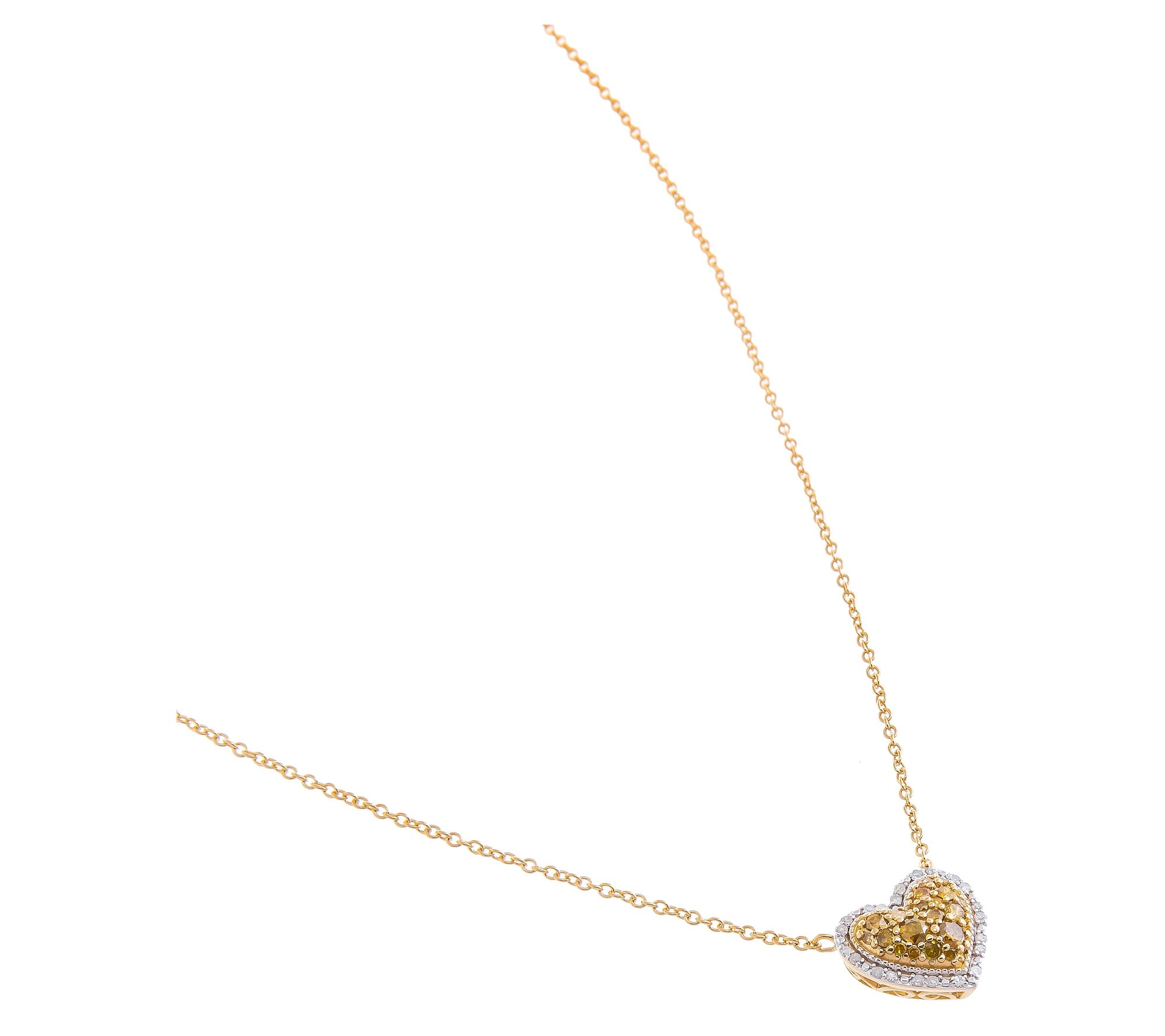 Affinity Diamond Two-Tone Heart Necklace, Sterling Silver