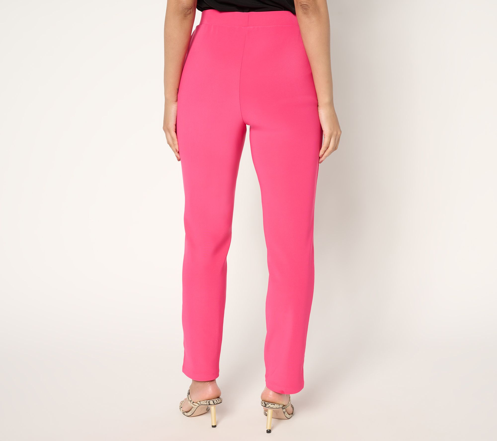 Attitudes by Renee Regular Euro Knit Straight Leg Ankle Pants