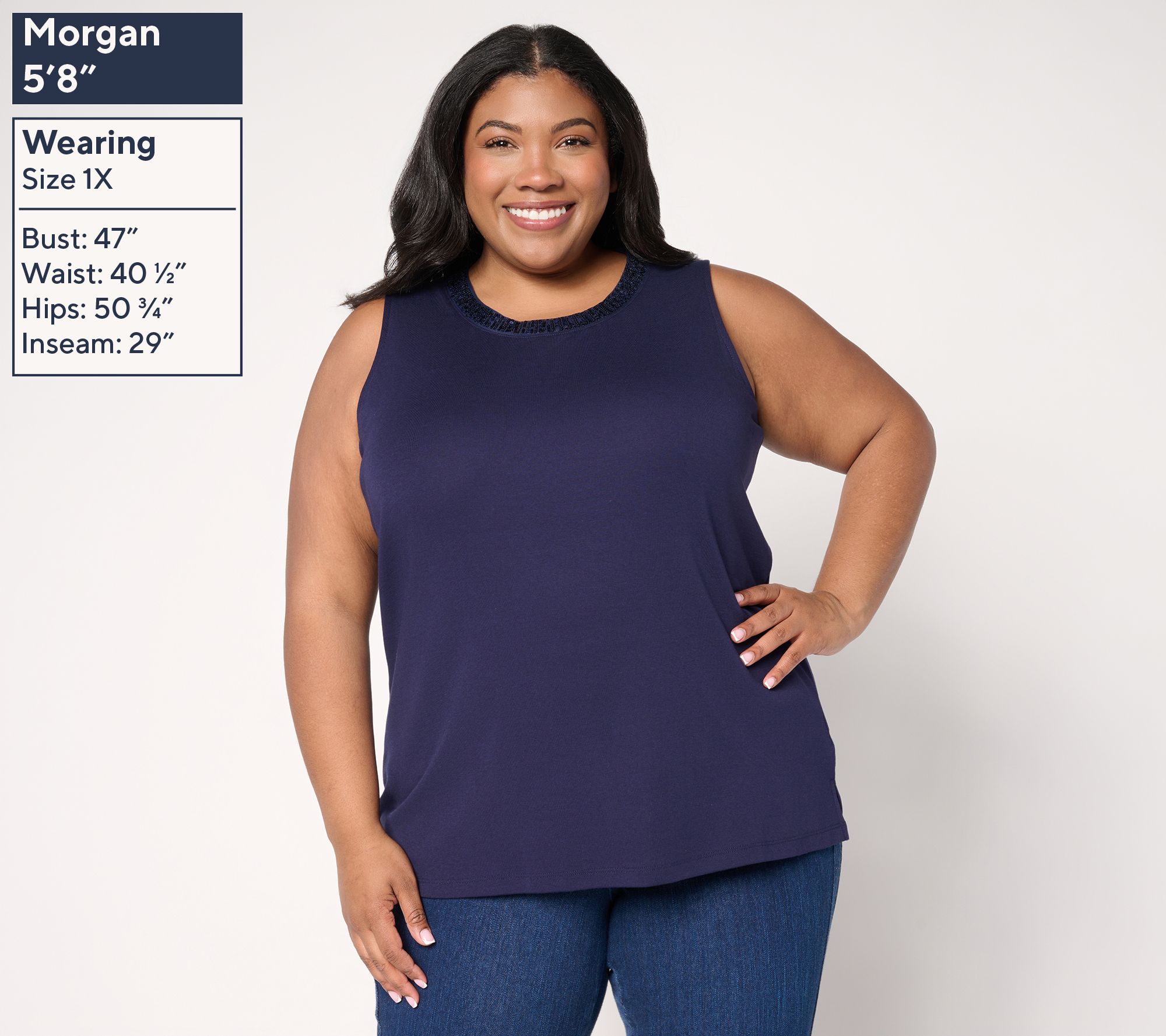 Jingle Belles by Kim Gravel TripleLuxe Knit Baby Sequin Trim Tank