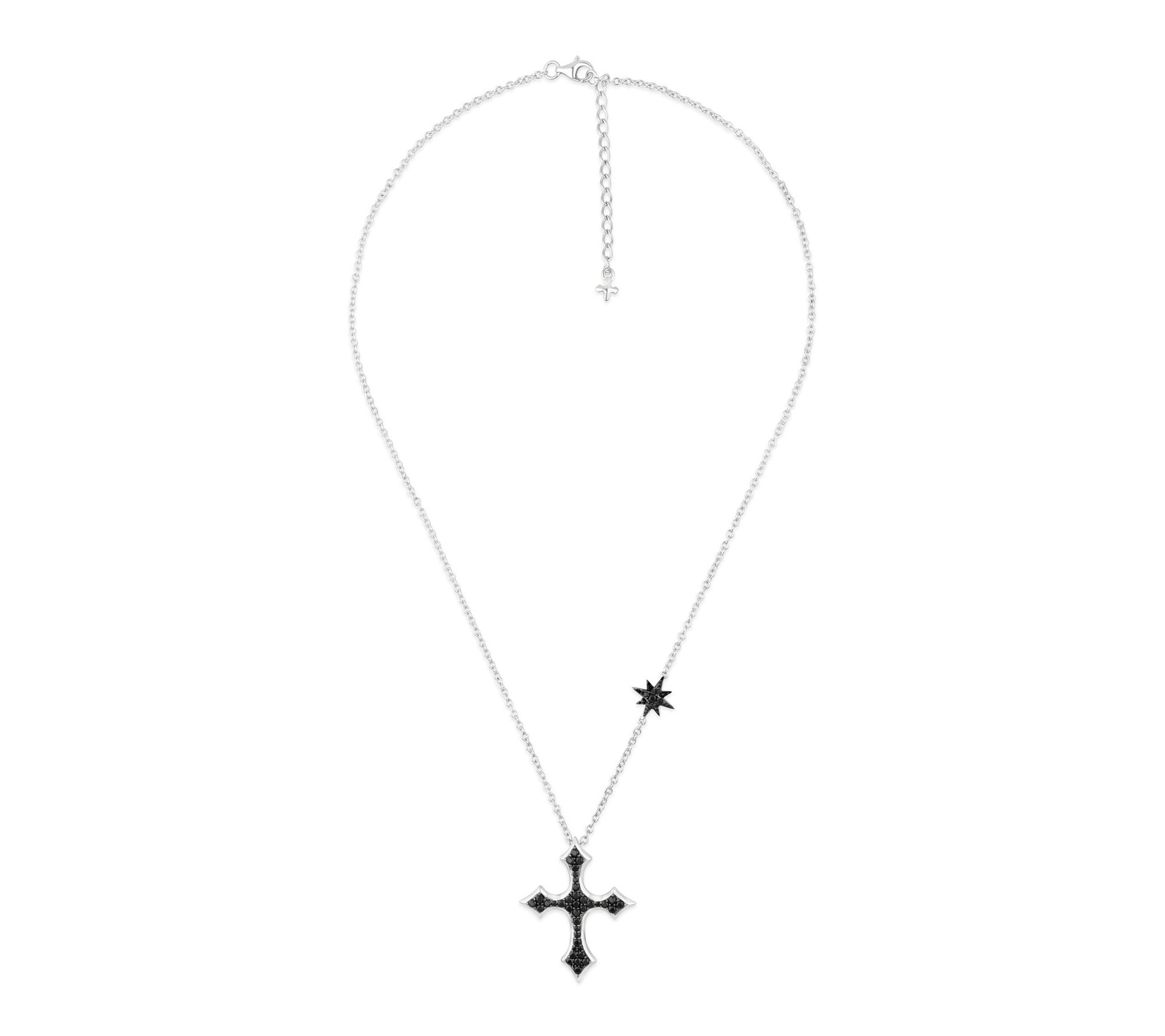Margo Manhattan Sterling Silver Spinel FAITH Cross Necklace