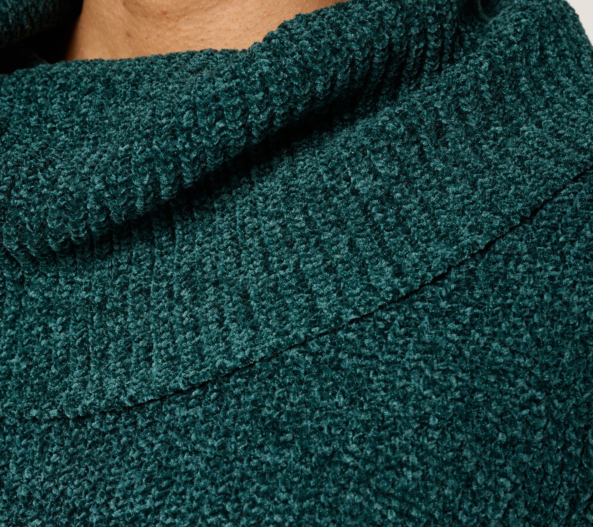 Belle by Kim Gravel Chenille Shaker Knit Cowl Neck