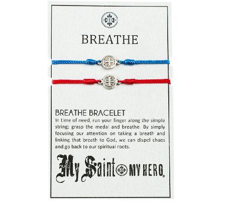 My Saint My Hero Breathe Blessing SilvertoneBracelet Set