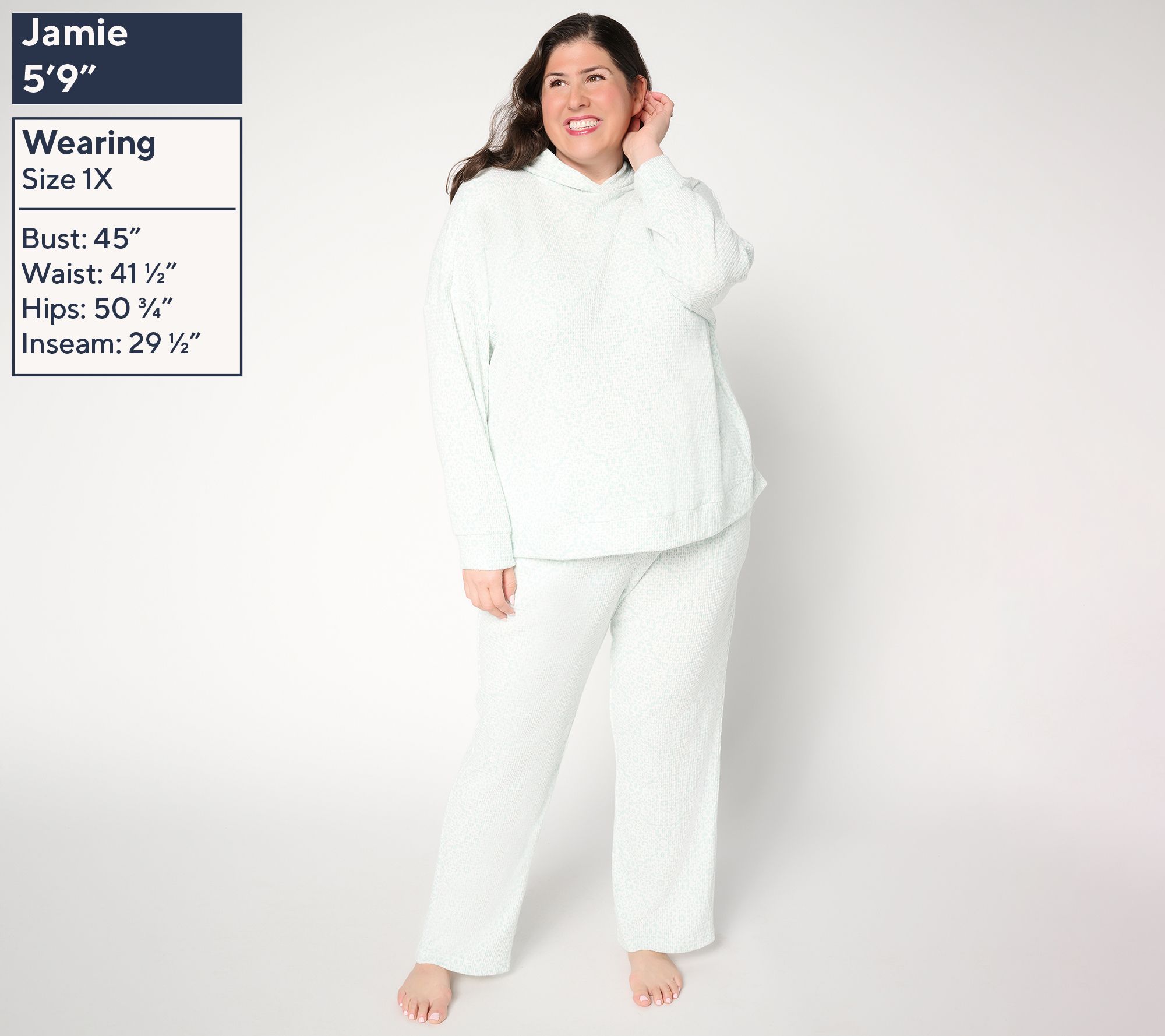 Berkshire Homewear Printed_Chunky Waffle Hooded Lounge Set