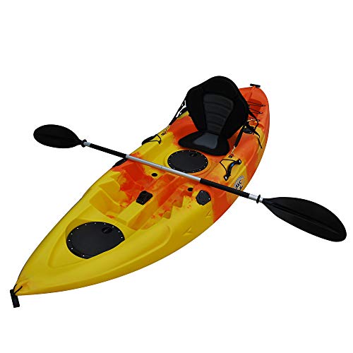 BKC FK184 9' Solo Sit-On-Top Kayak w/Premium Memory Foam Seat -Paddle and Fishing