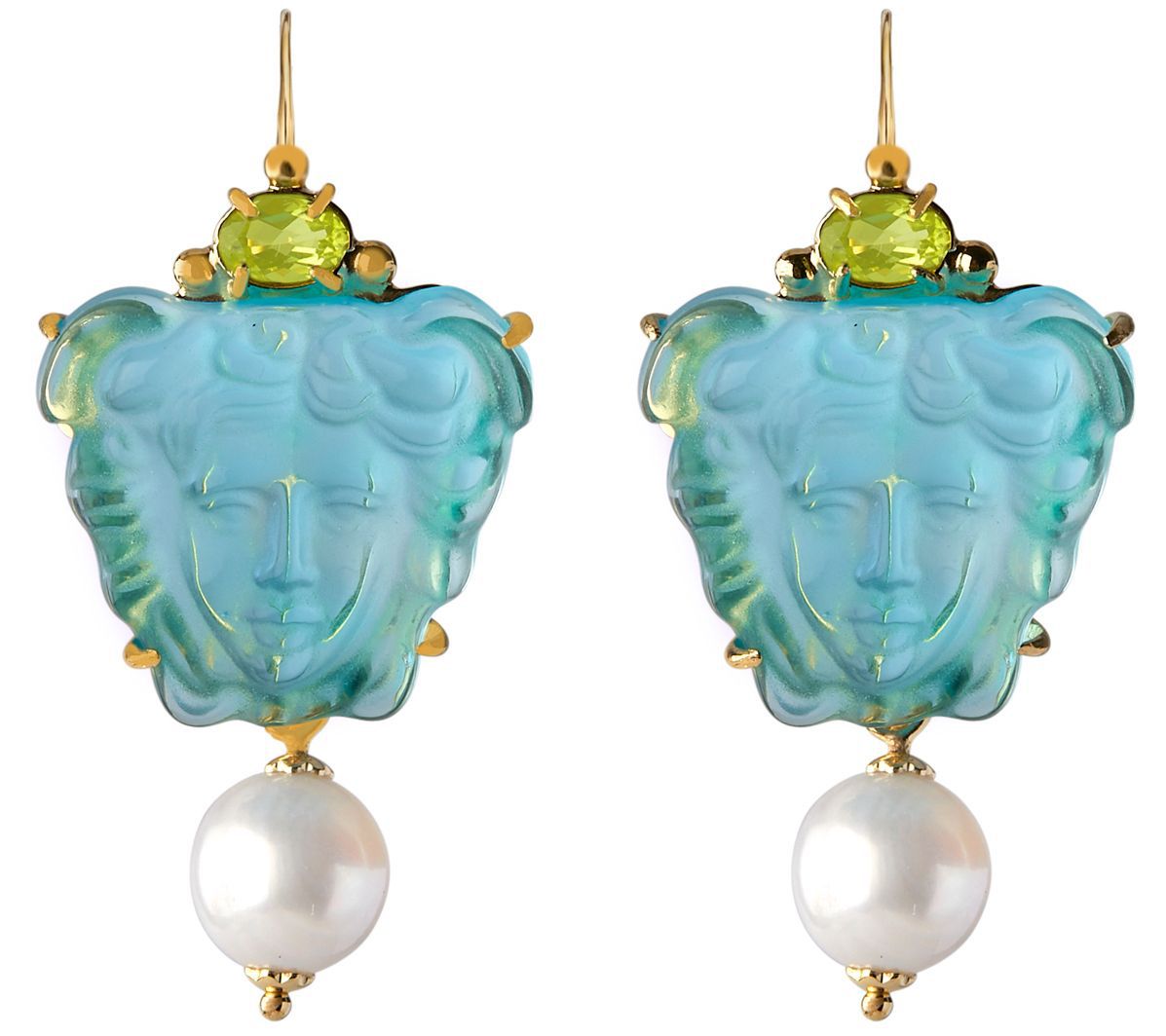 Tagliamonte 18K Gold Plated Sterling Medusa Cameo Earrings