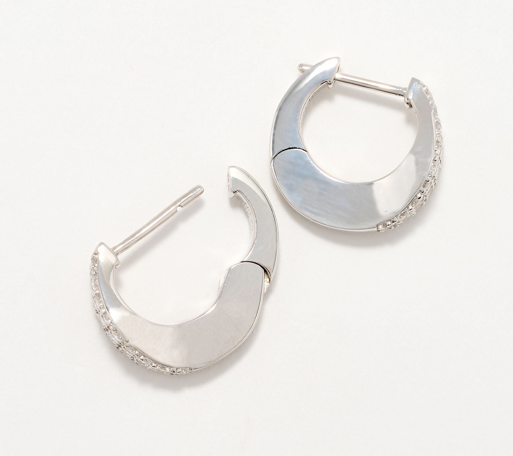 Diamonique x Kathy Levine Whisper Pave Earrings, Sterling Silver
