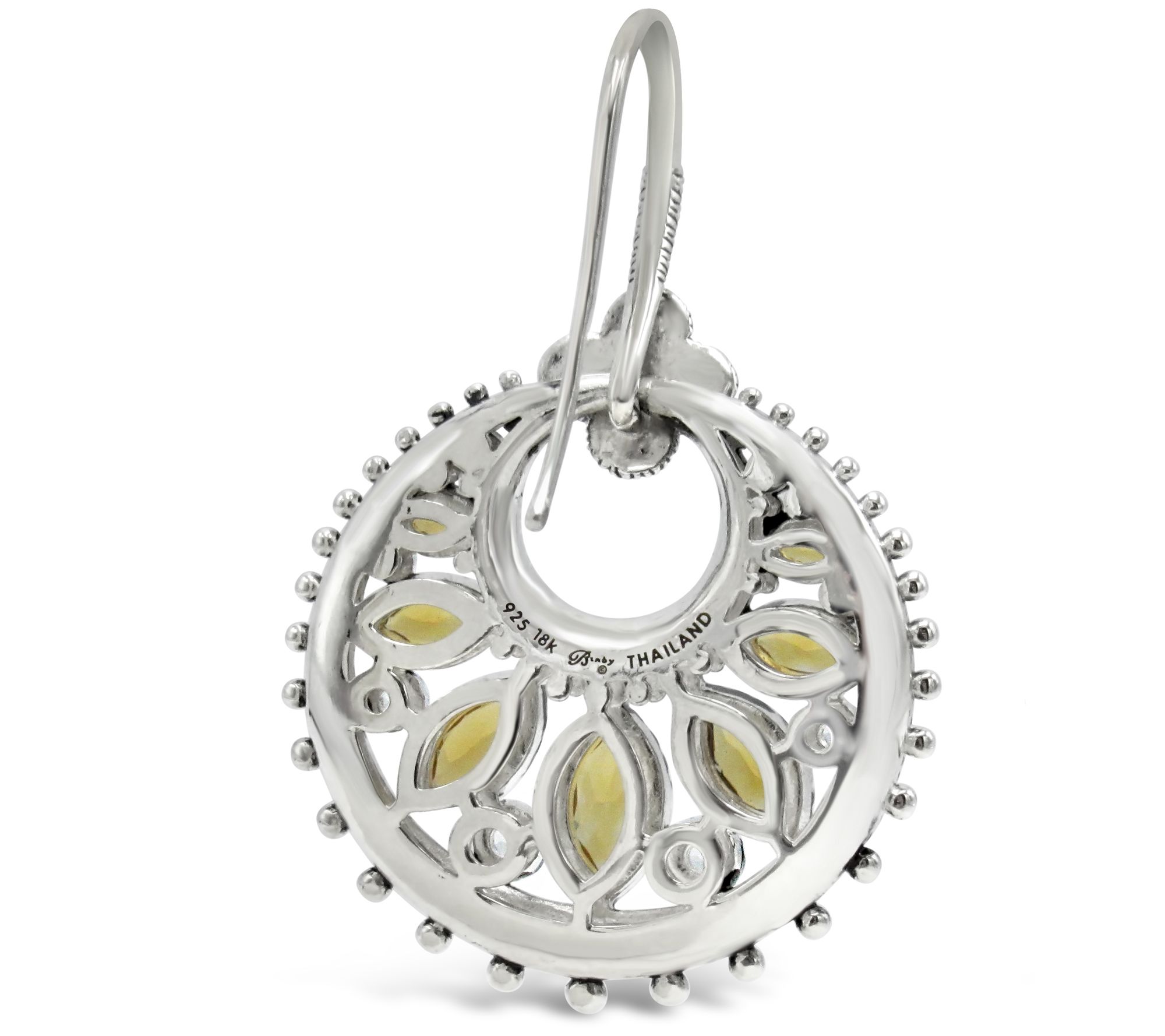 Barbara Bixby Sterling 18K Citrine & White Topaz Earrings