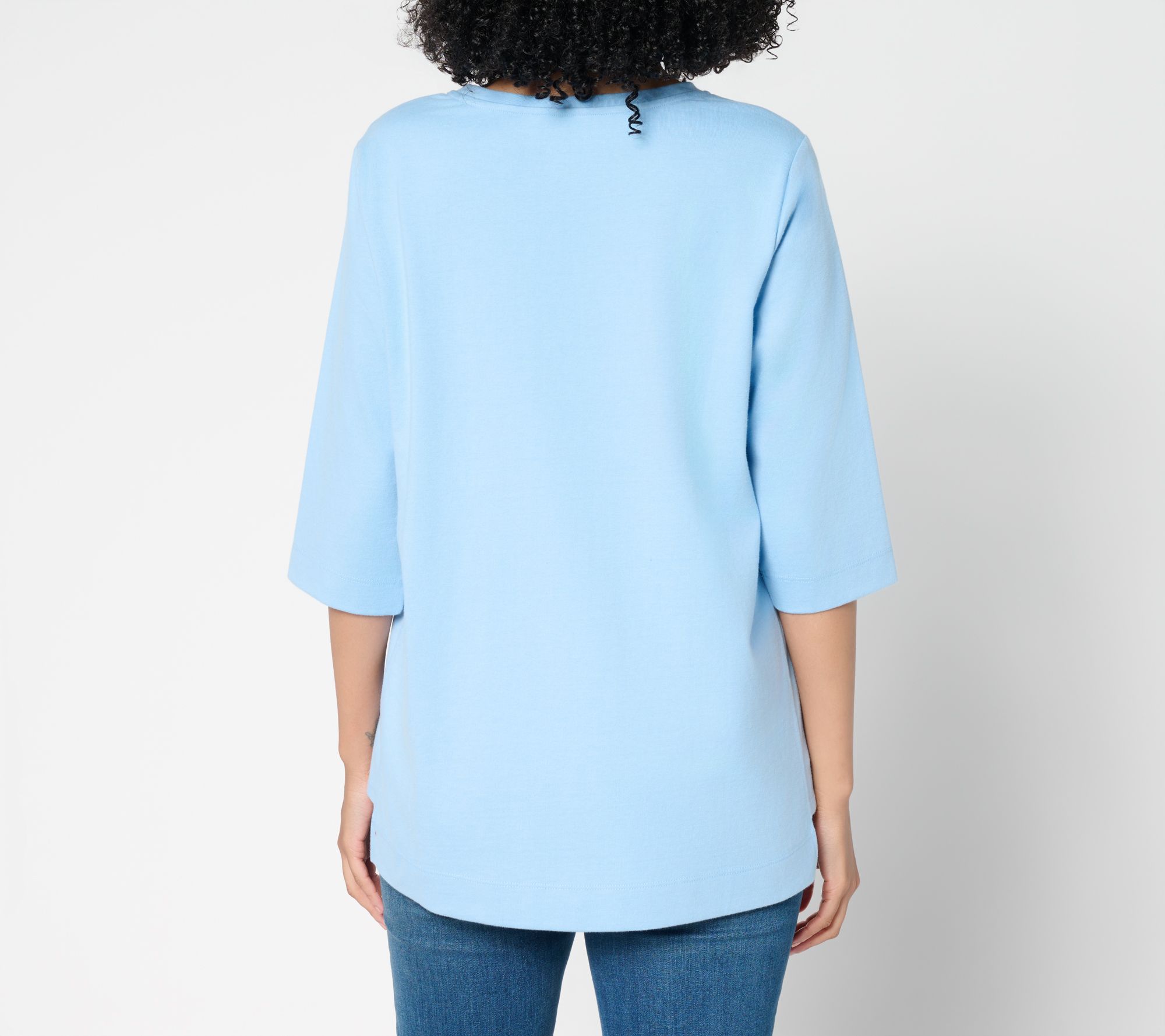 Denim & Co. Essentials Regular 100% Cotton Jersey Tunic