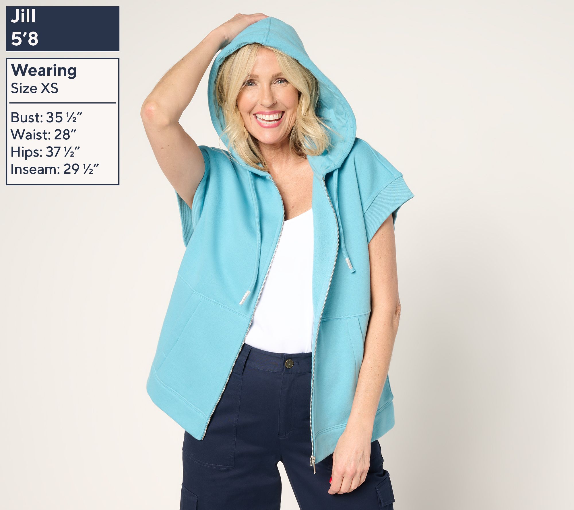 Martha Stewart Signature Towel Terry Zip Front Jacket with Hood