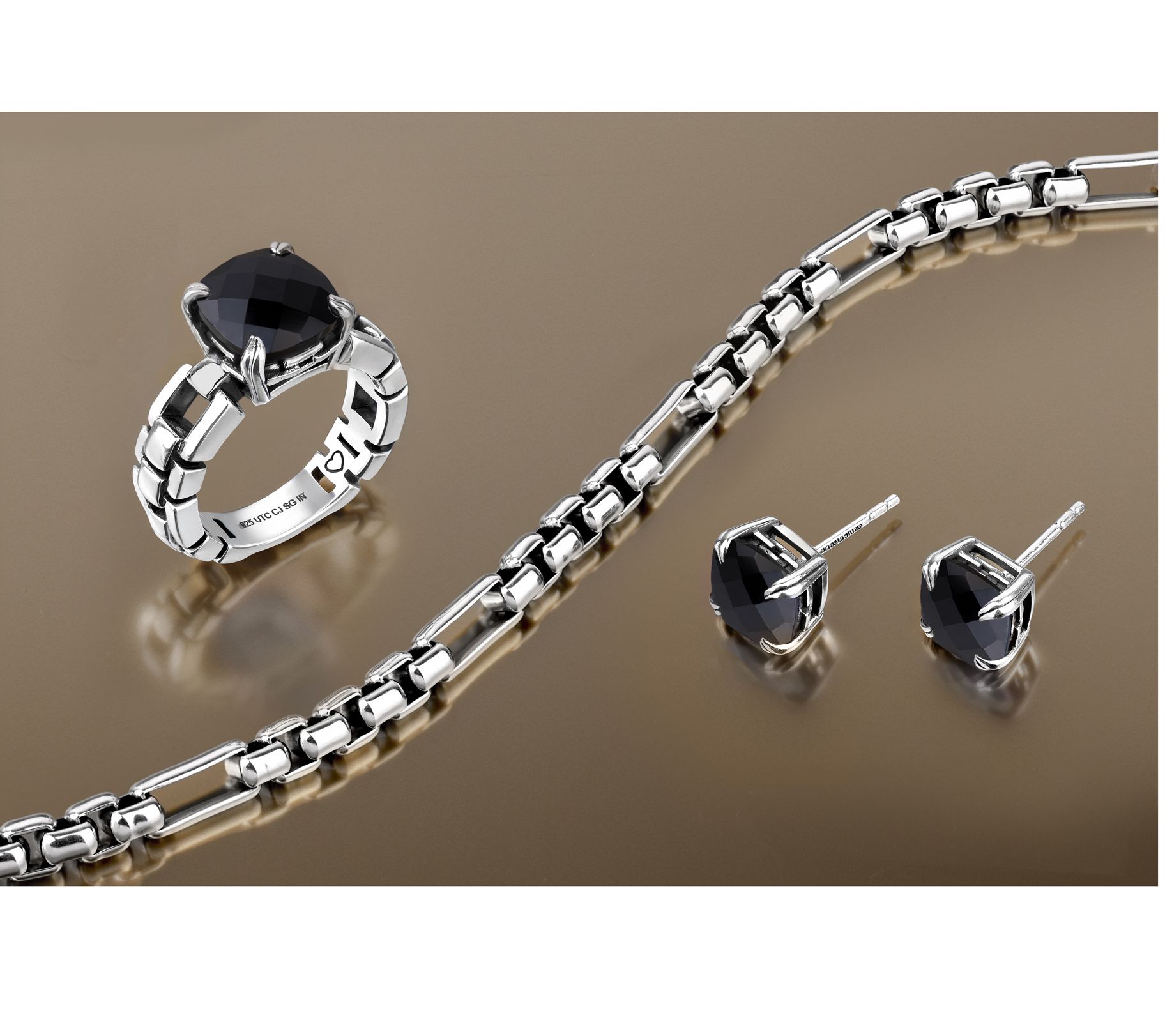 Christian James by Scott Grimes Sterling Silver Cushion Cut Stud Earrings